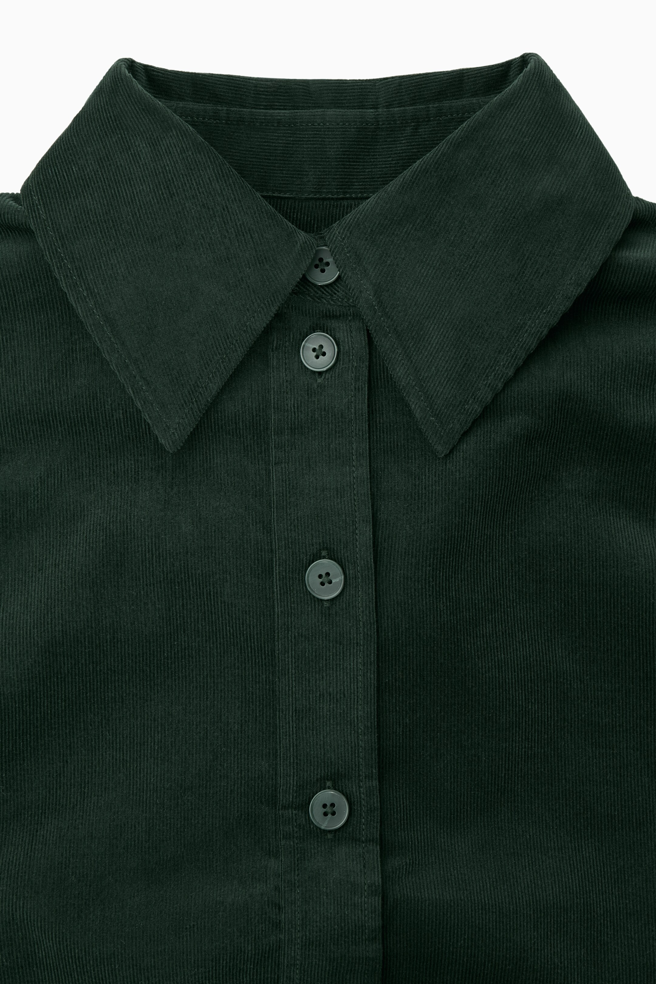 Ingrandisci l'immagine: CORDUROY MIDI SHIRT DRESS - DARK GREEN - DONNA | H&M CH 2