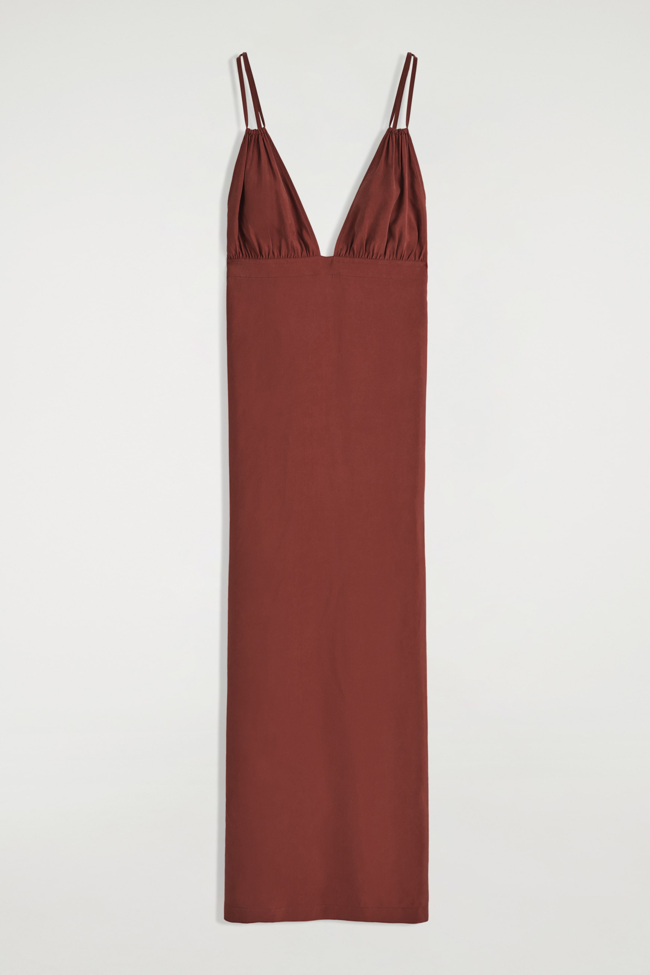 Agrandir l'image: ROBE LONGUE FRONCÉE COL EN V - ROUGE PROFOND - FEMME | H&M BE 5