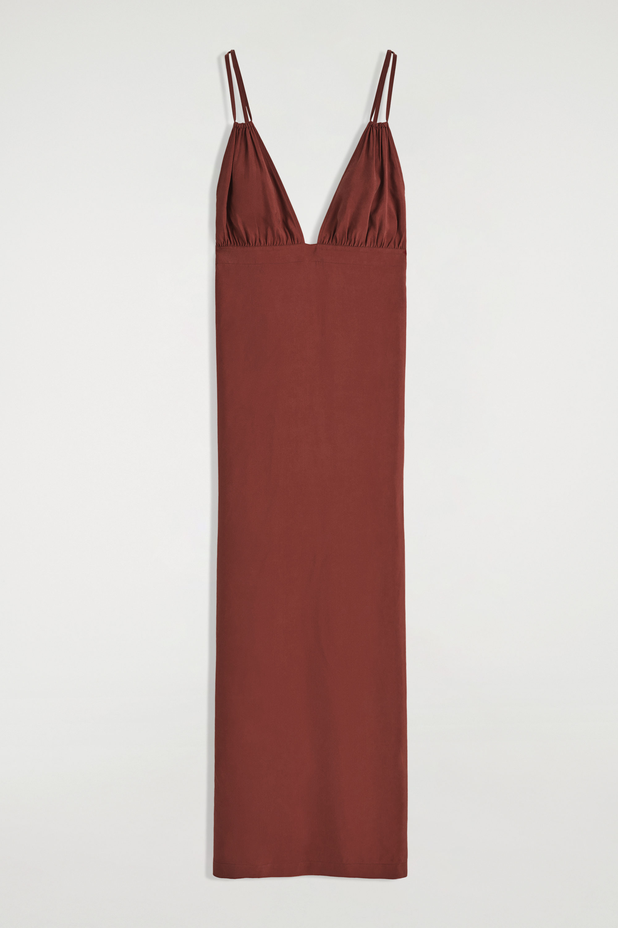 cos red maxi dress COS Women's Gathered V-Neck Maxi Dress