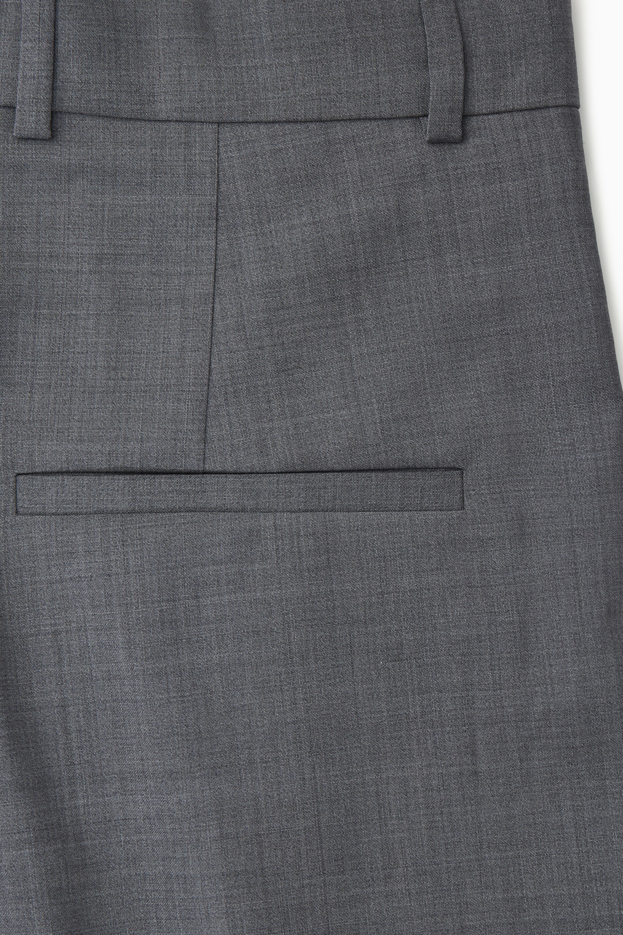 View larger image: RELAXED TAILORED WOOL WIDE-LEG TROUSERS - GREY MÉLANGE - Ladies | H&M GB 3