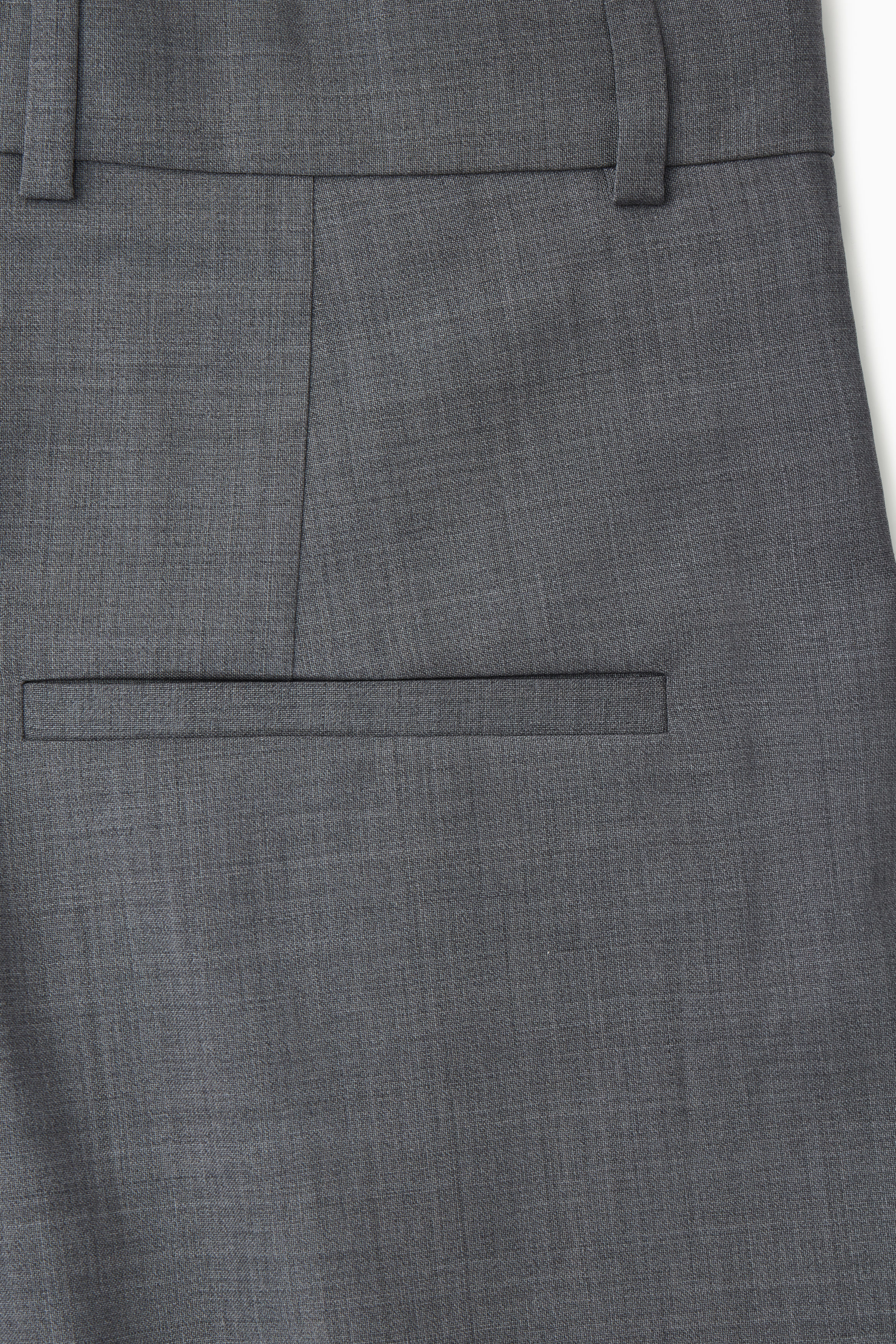RELAXED TAILORED WOOL WIDE-LEG PANTS - GRAY MÉLANGE | COS
