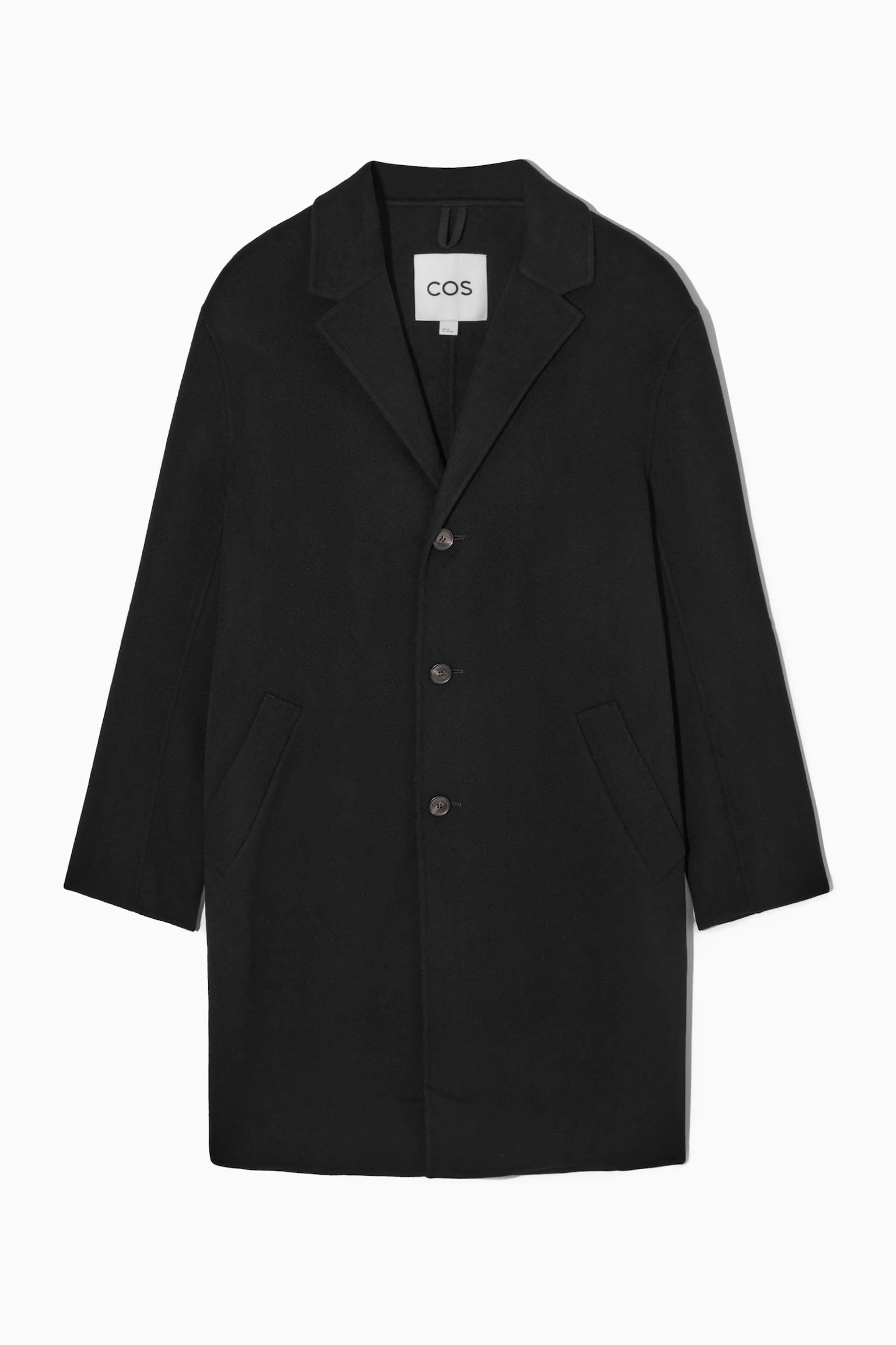 RELAXED-FIT DOUBLE-FACED WOOL COAT - BLACK