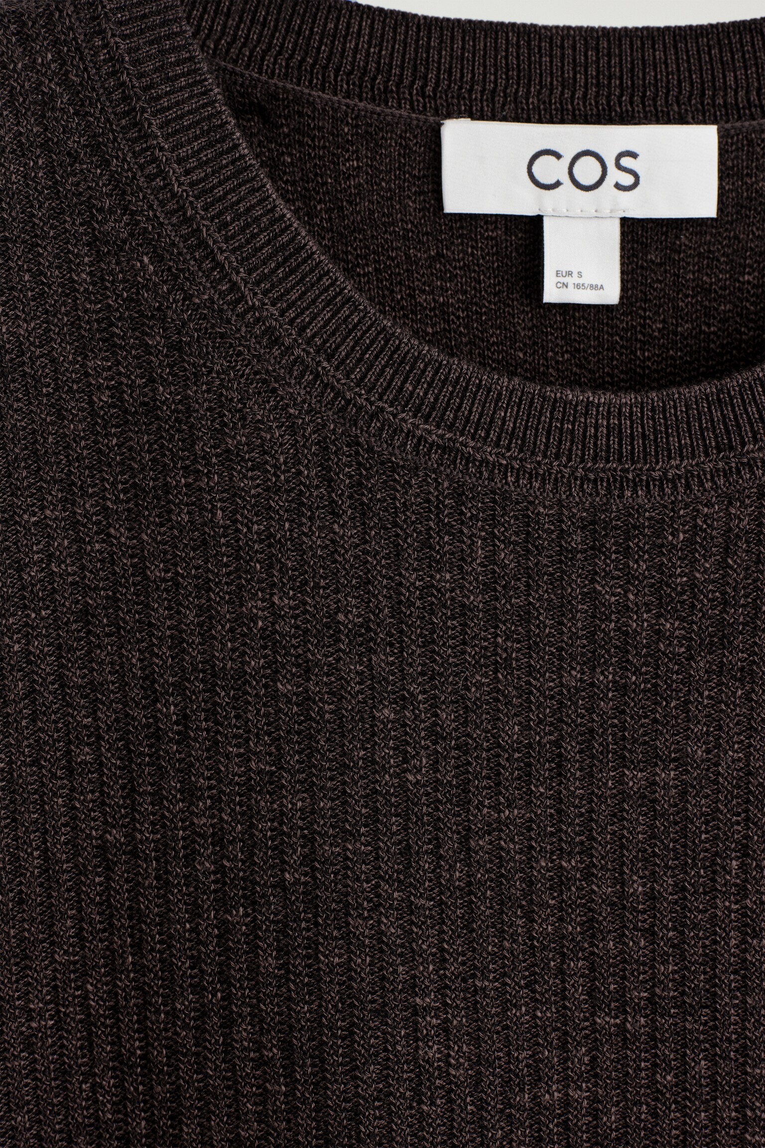 CAMISETA EN MEZCLA DE LANA MERINO - MARRÓN OSCURO - 6