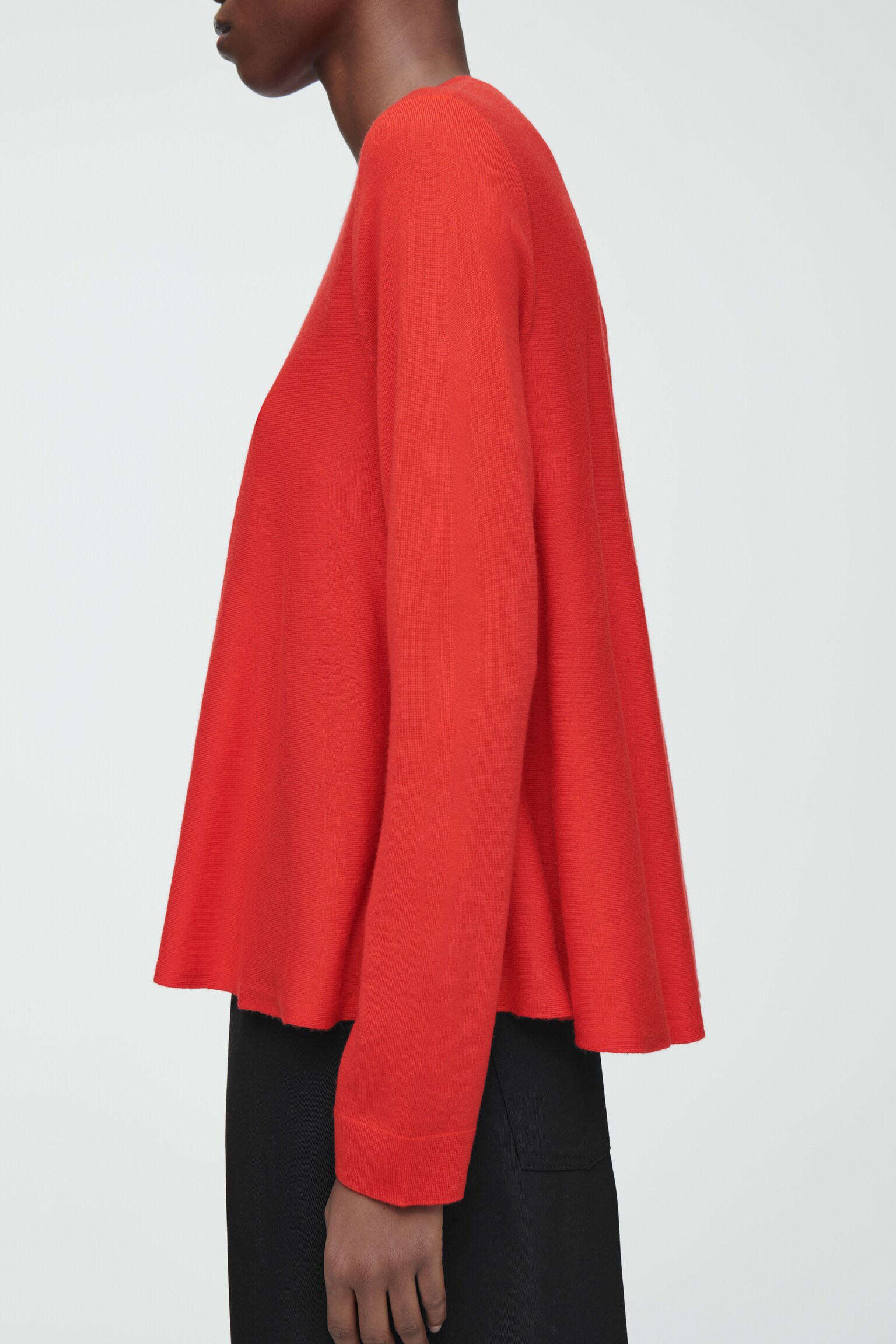 JERSEY EN TRAPECIO DE LANA MERINO - ROJO/AZUL MARINO - 5