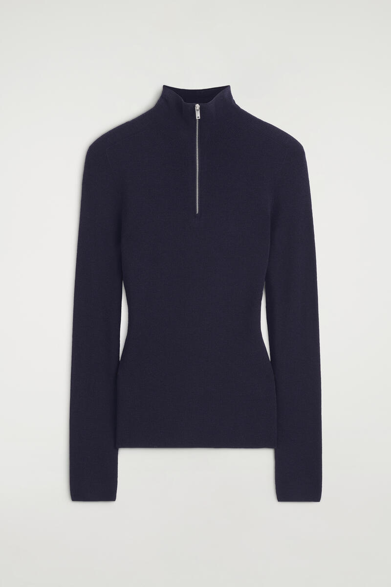 Seamless Merino Wool Zip-Up Top
