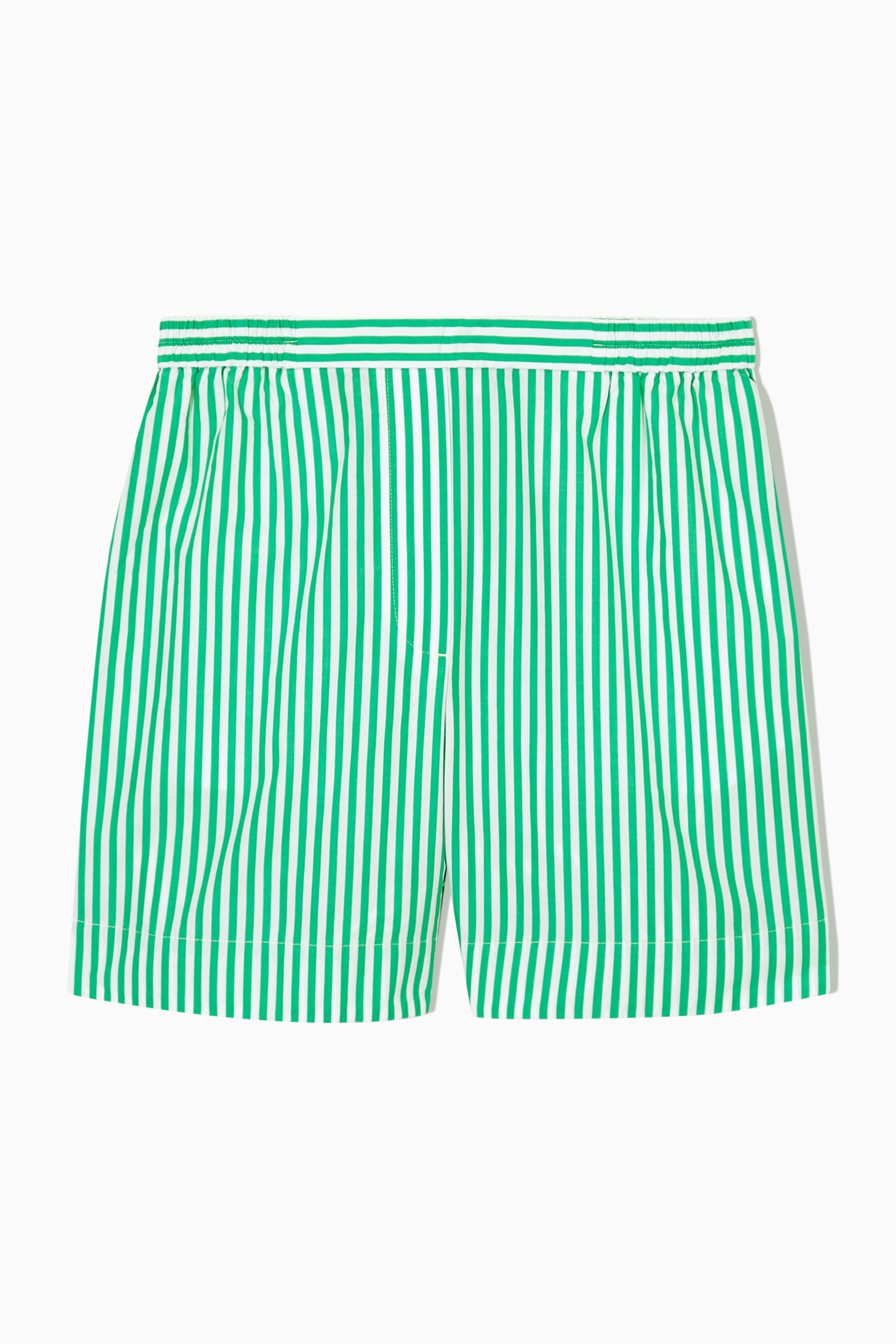 View larger image: ELASTICATED HIGH-WAISTED SHORTS - BRIGHT GREEN / WHITE / STRIPED - Ladies | H&M GB 1