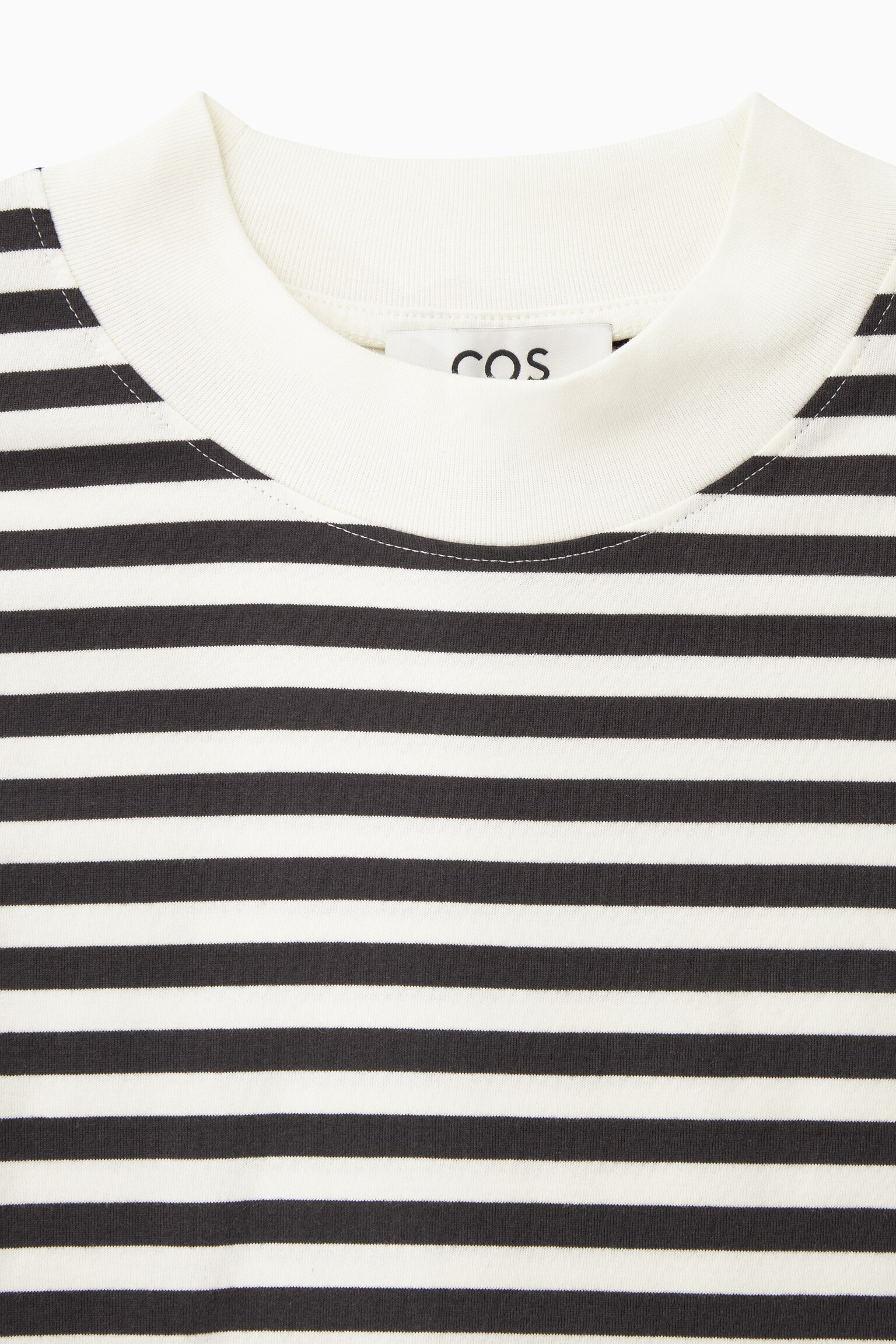 LONG-SLEEVED MOCK-NECK T-SHIRT - DARK BROWN / STRIPED - 2