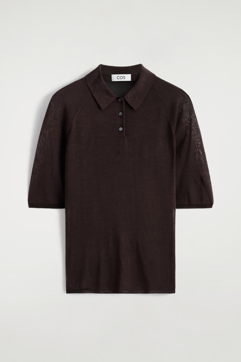 Sheer Knitted Silk Polo Shirt