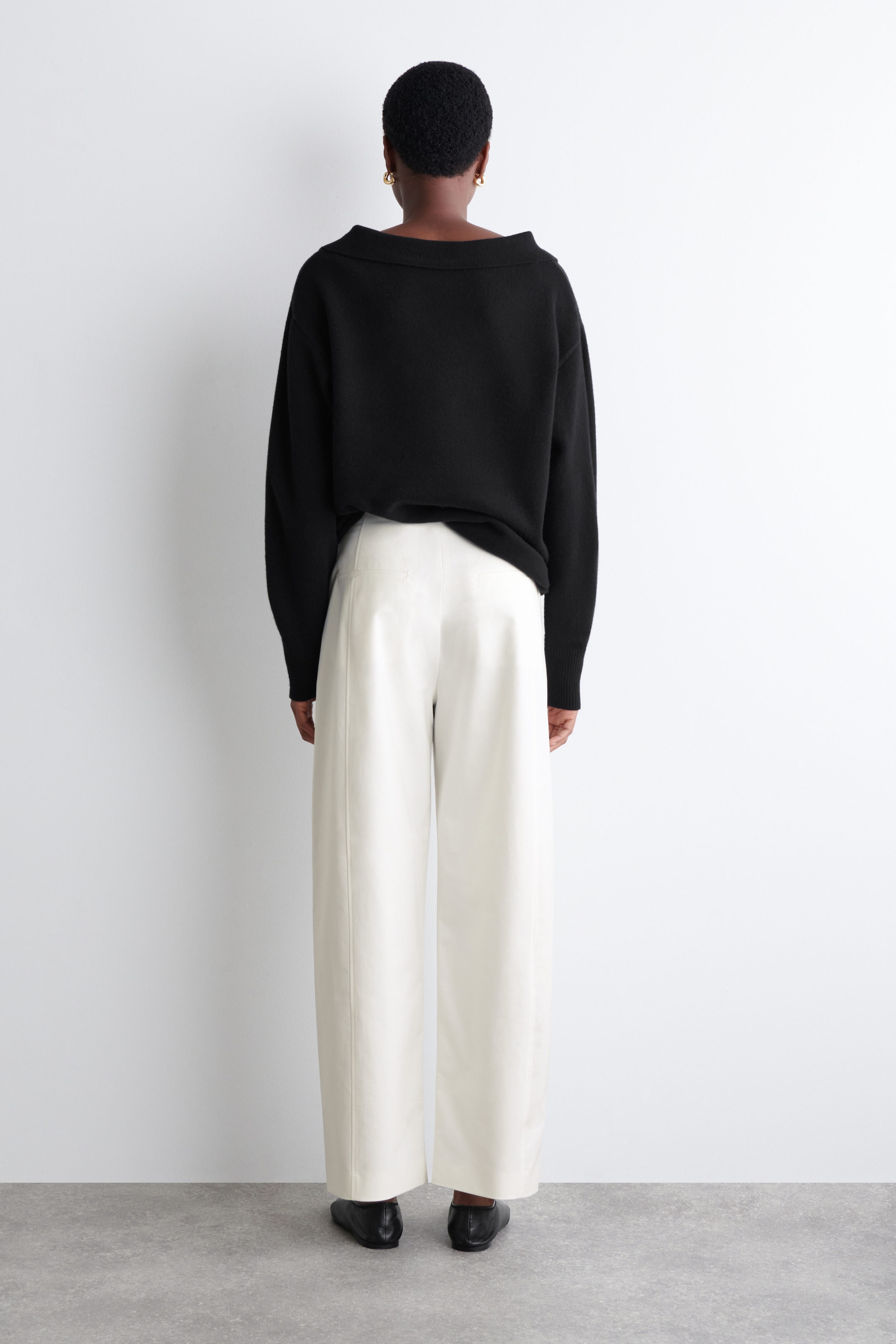 PIMA COTTON BARREL-LEG PANTS