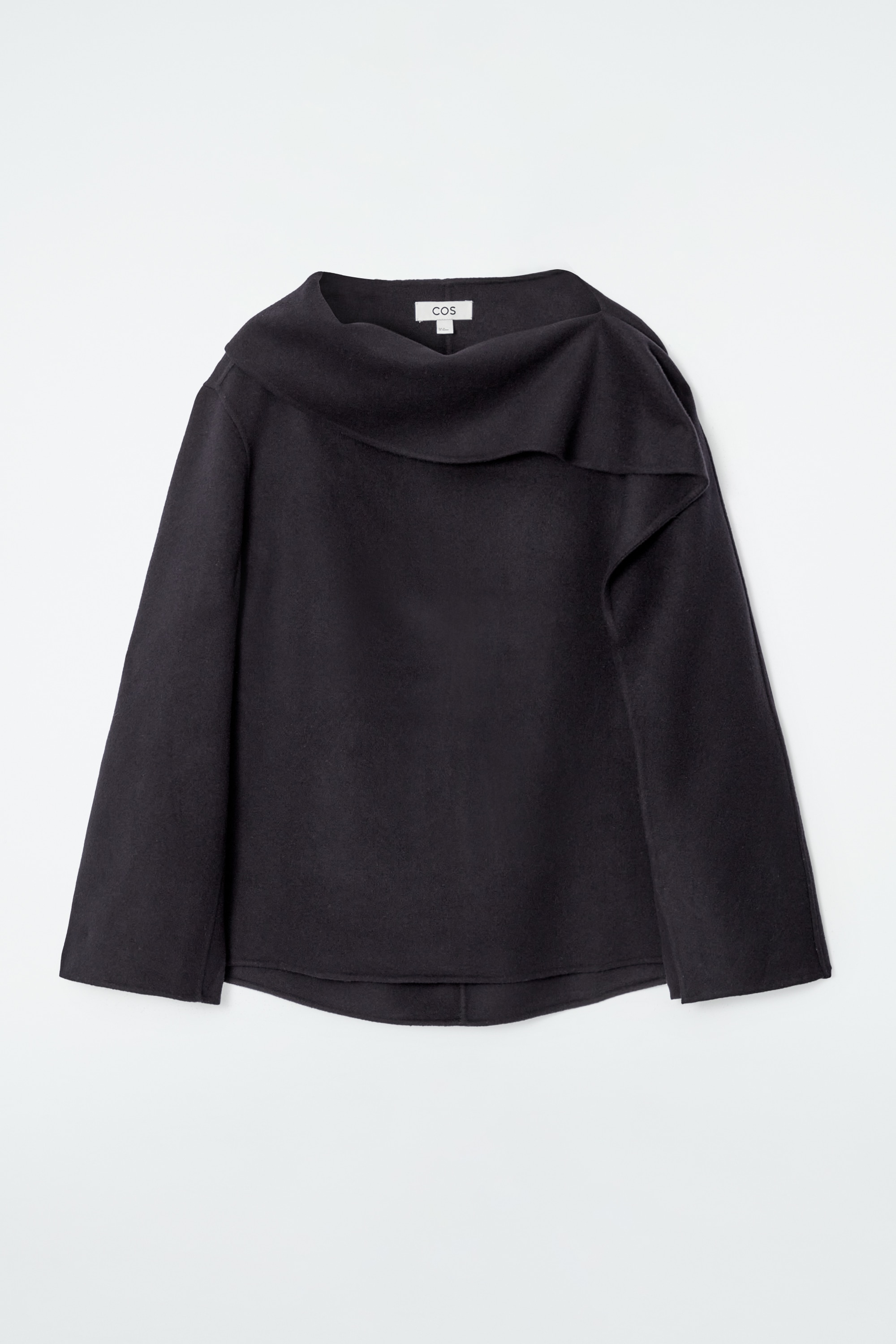 ASYMETRICKÝ DVOJSTRANNÝ VLNENÝ TOP - Tmavomodrá