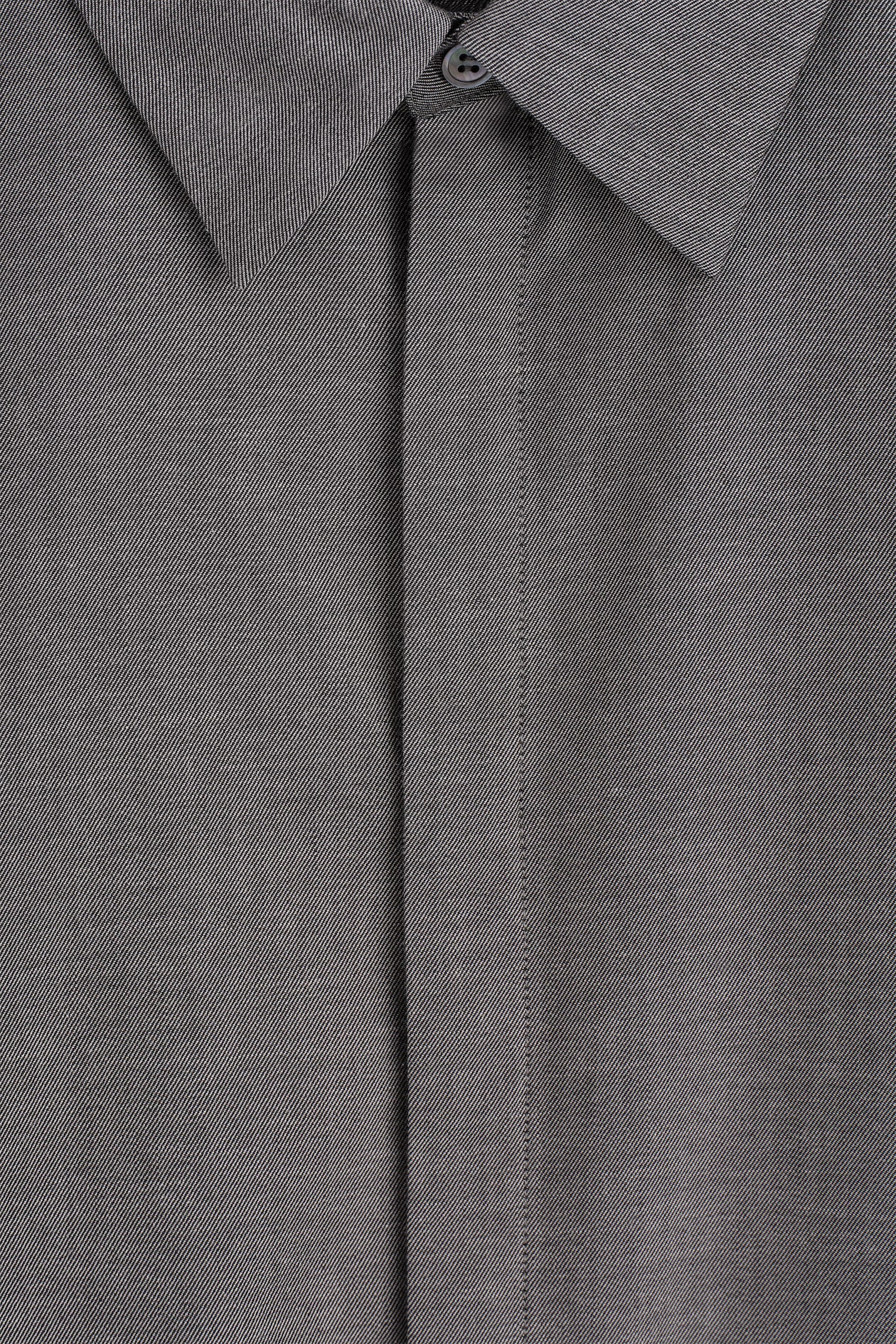 COTTON-CHAMBRAY SHIRT — GRAY MÉLANGE