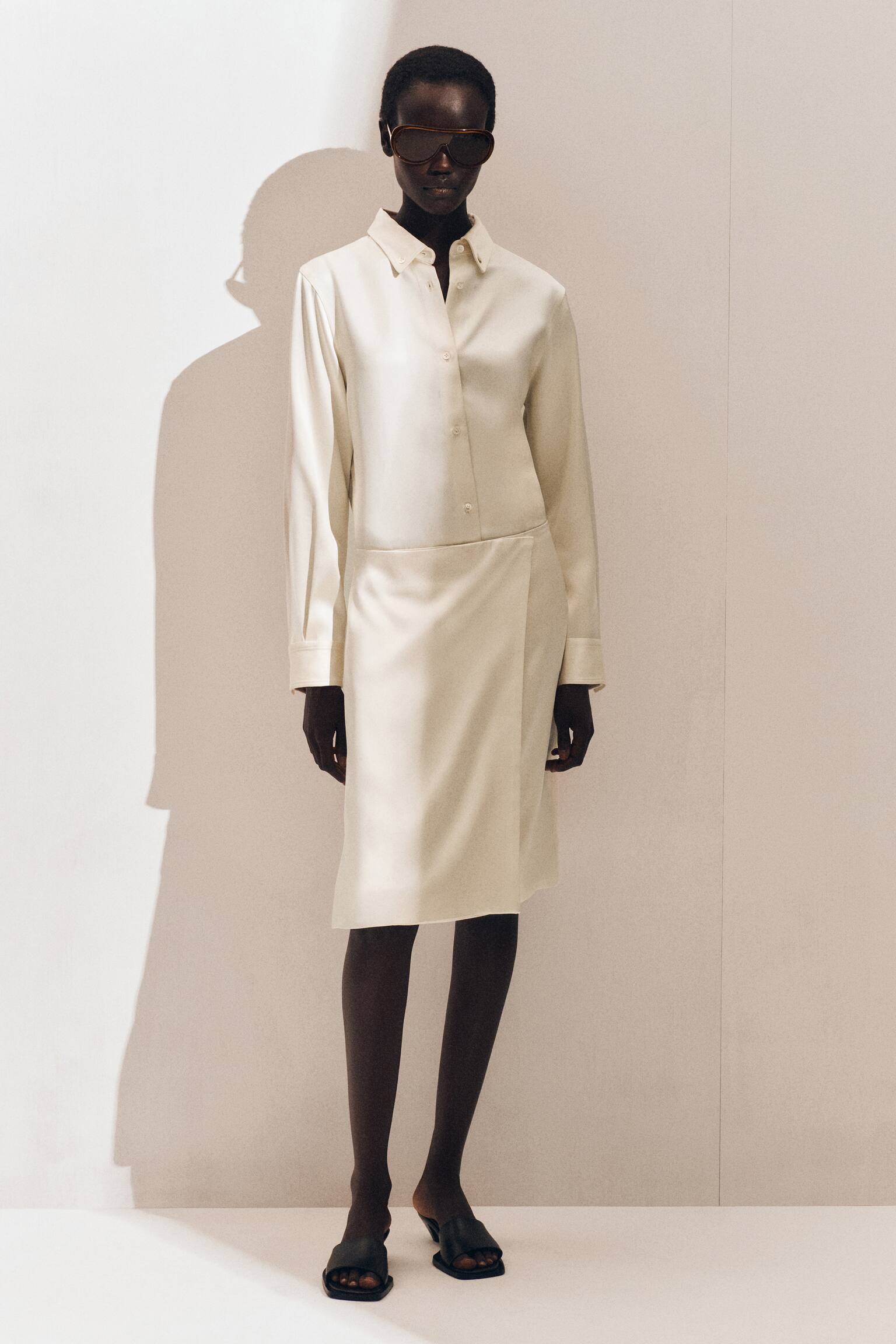 Sateng omslagskjørt-HVIT - 8