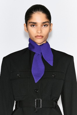 MERINO WOOL NECK SCARF — PURPLE 1