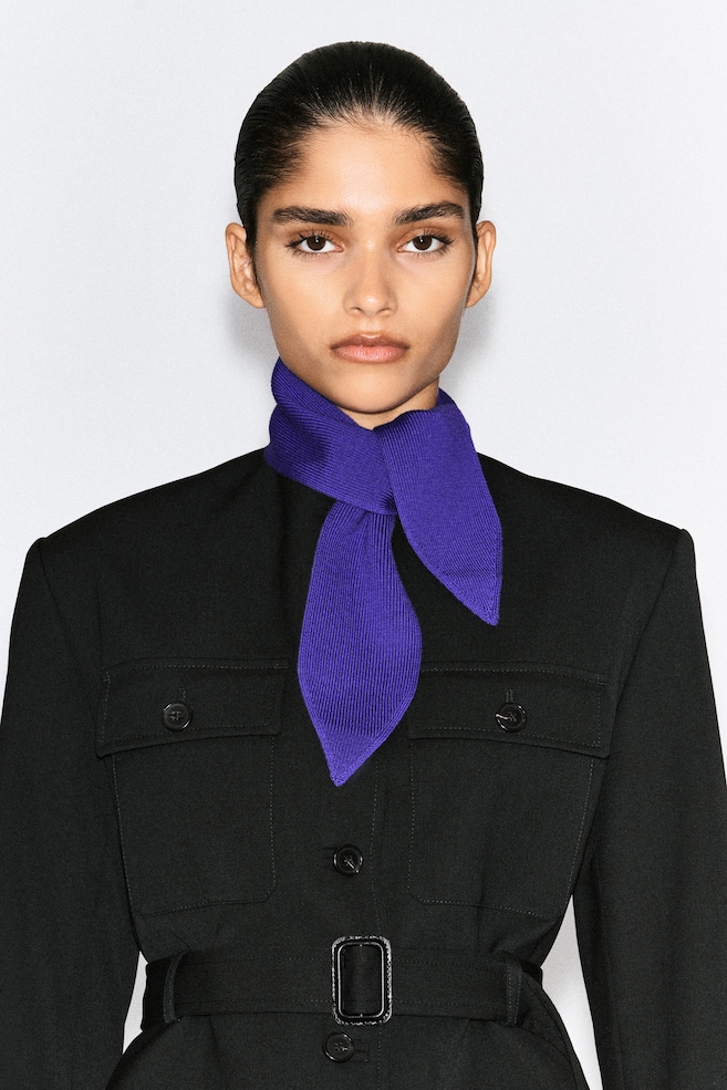MERINO WOOL NECK SCARF — PURPLE