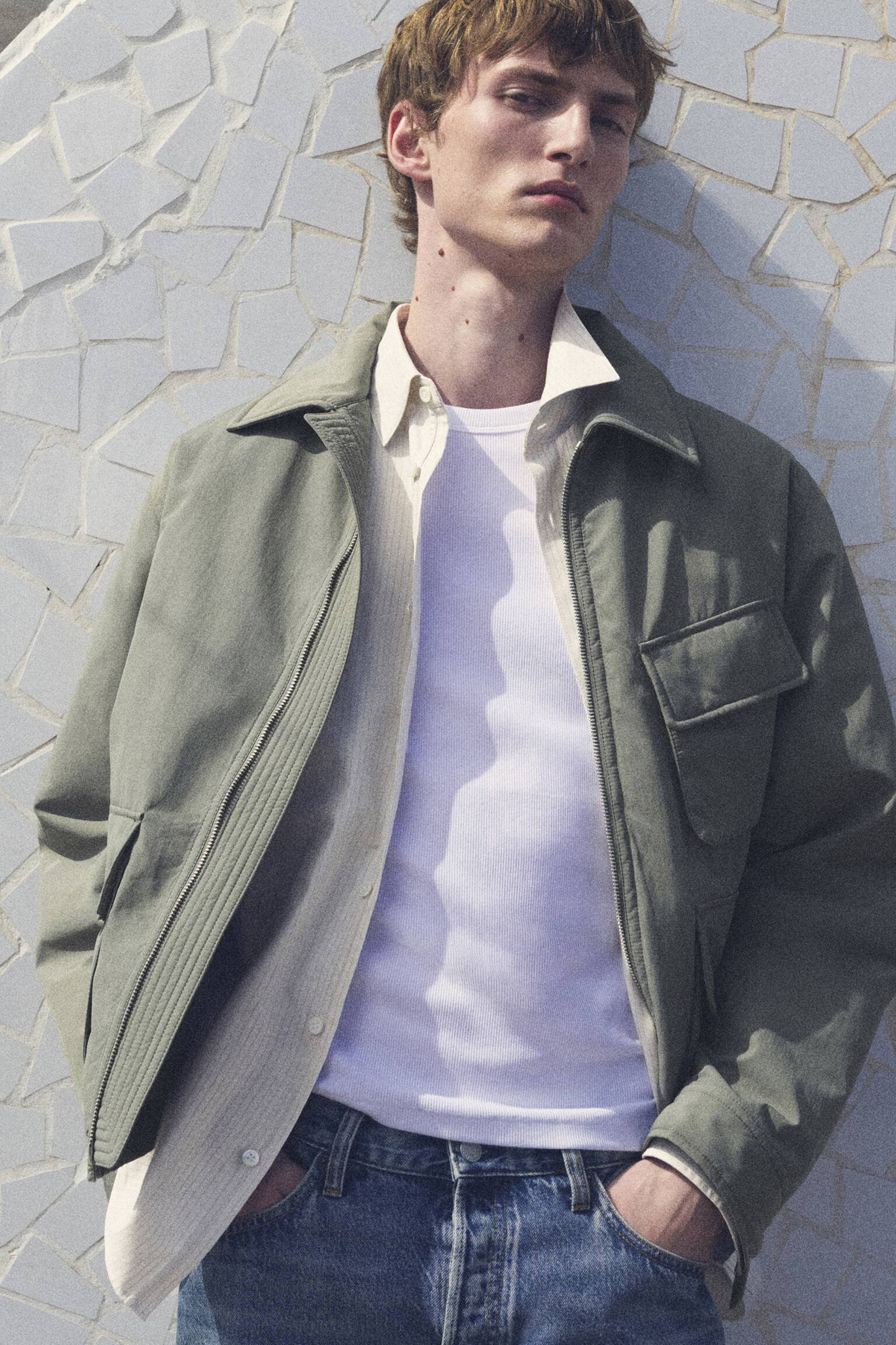 T-SHIRT SLIM À MANCHES LONGUES EN COTON CÔTELÉ - BLANC/NOIR/GRIS FONCÉ CHINÉ/GRIS FONCÉ CHINÉ - 7