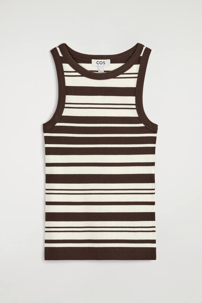 CAMISETA TIRANTES CANALÉ ALGODÓN - MARRÓN / BLANCO / RAYAS/BLANCO - 1