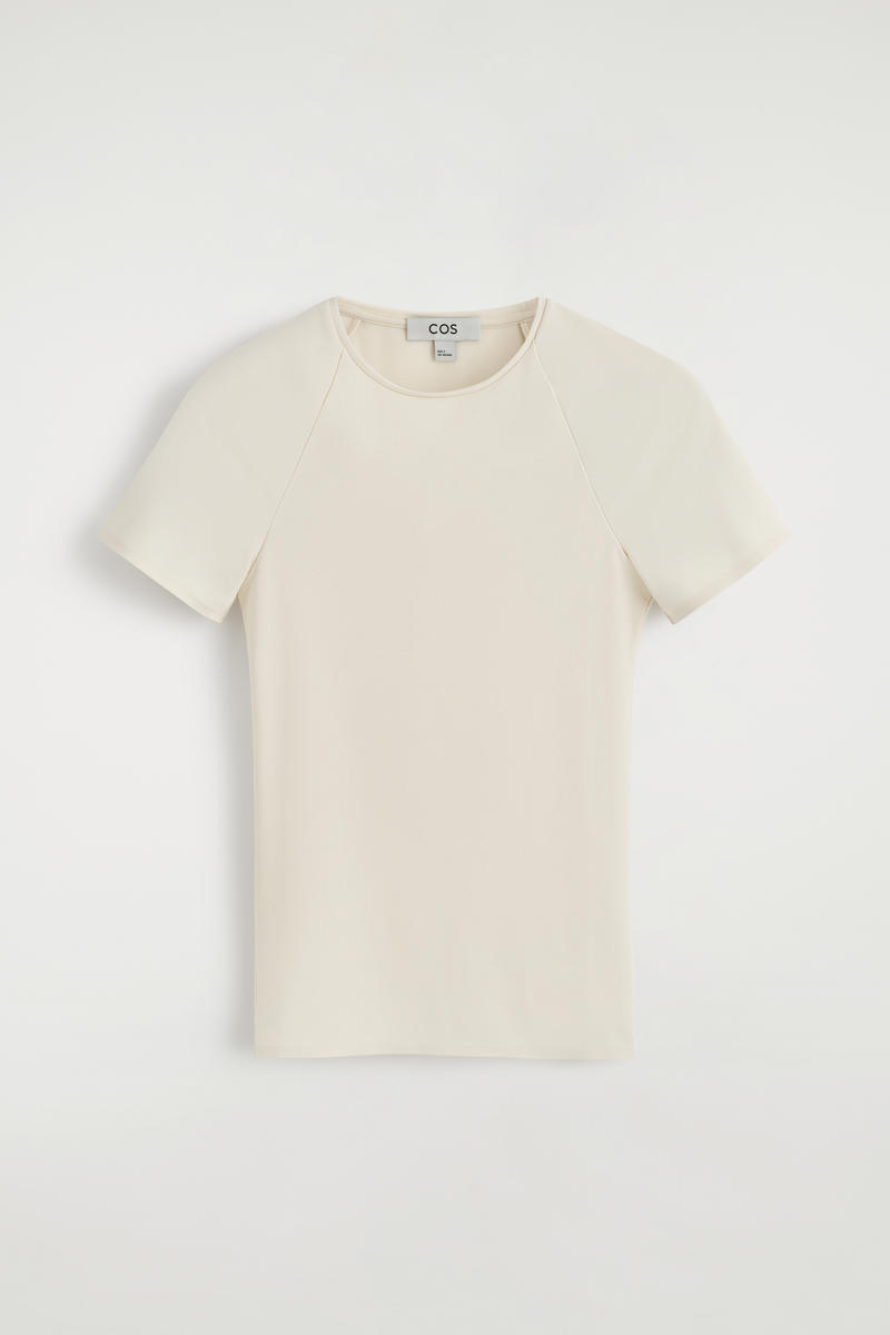 Cos Interlock Jersey T-shirt In White