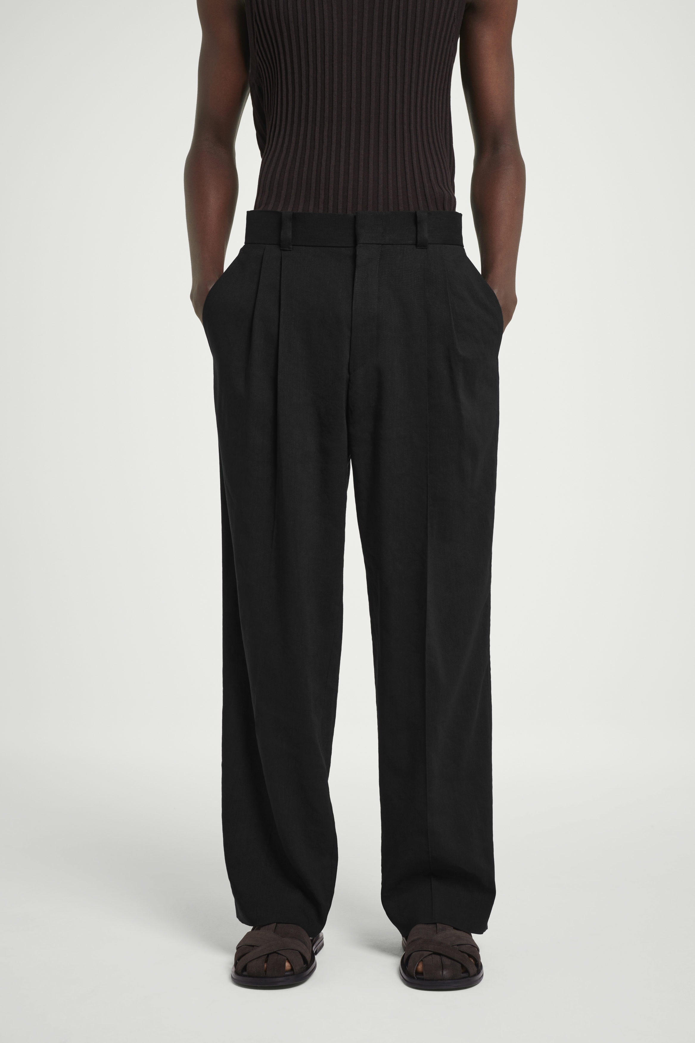 ★関税/送料込★Grain Pigment Wide Pants WHITE PIGMENT COATED DENIM PLEATED WIDE PANTS(XS Blue