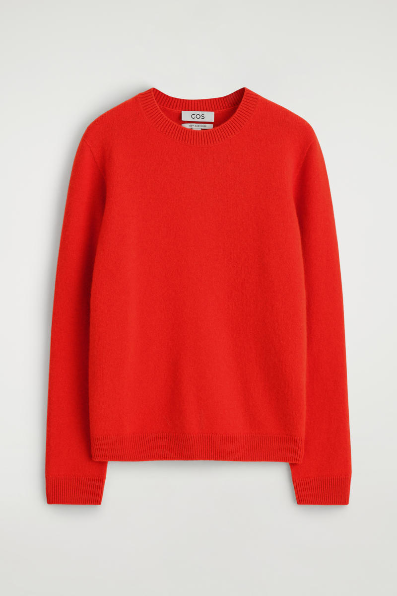 Cos Cashmere Crew-neck Sweater In Orange