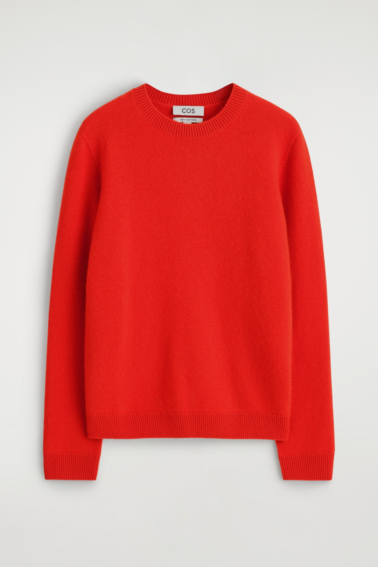 PURE CASHMERE CREW-NECK SWEATER — ORANGE