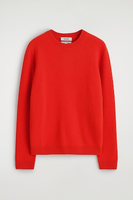 PURE CASHMERE CREW-NECK SWEATER — ORANGE 7