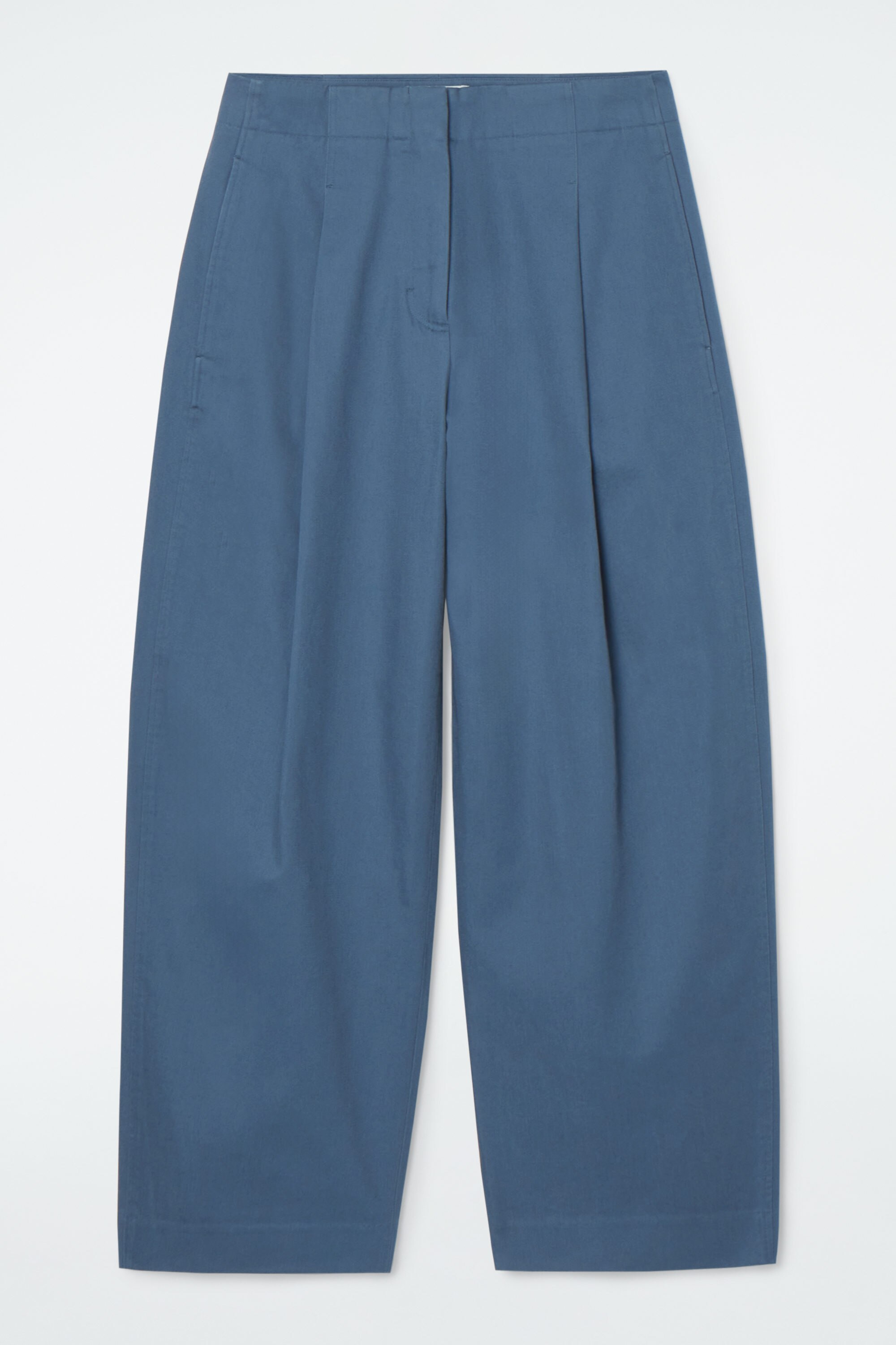 COS Pleated Barrel-Leg Chinos in BLACK | endource