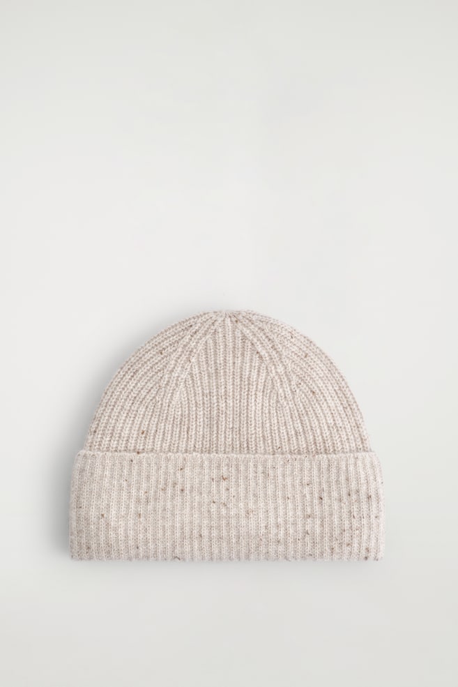 BONNET EN LAINE-CACHEMIRE - BEIGE CHINÉ - 1