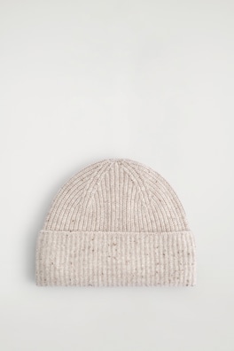 WOOL-CASHMERE BEANIE — BEIGE MÉLANGE 2
