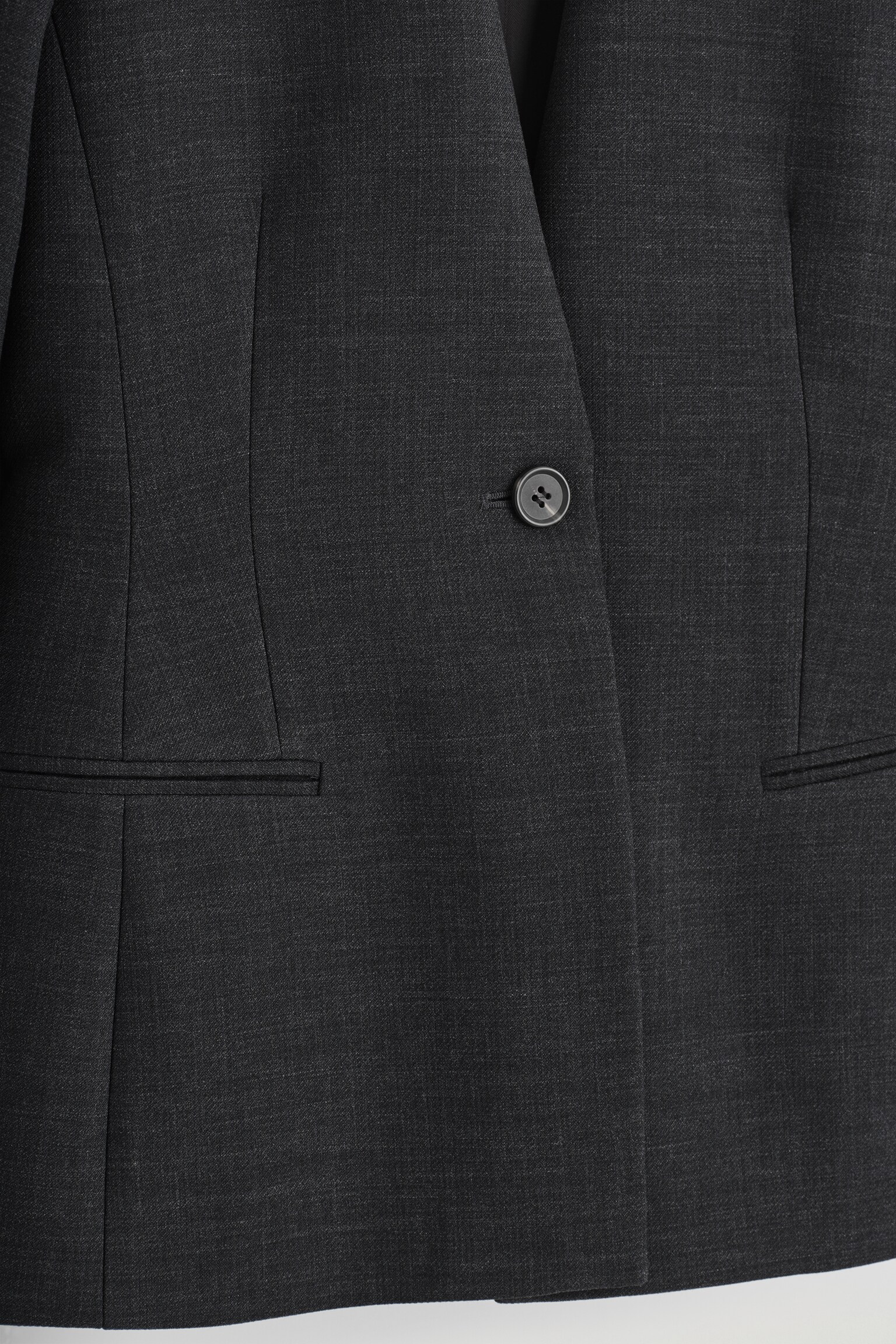 BLAZER SIN CUELLO CON CINTURA AJUSTADA - GRIS MARENGO - 4