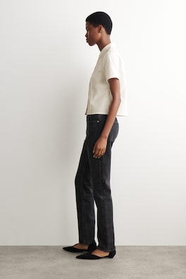 CURVED-COLLAR COTTON-POPLIN SHIRT — WHITE 3
