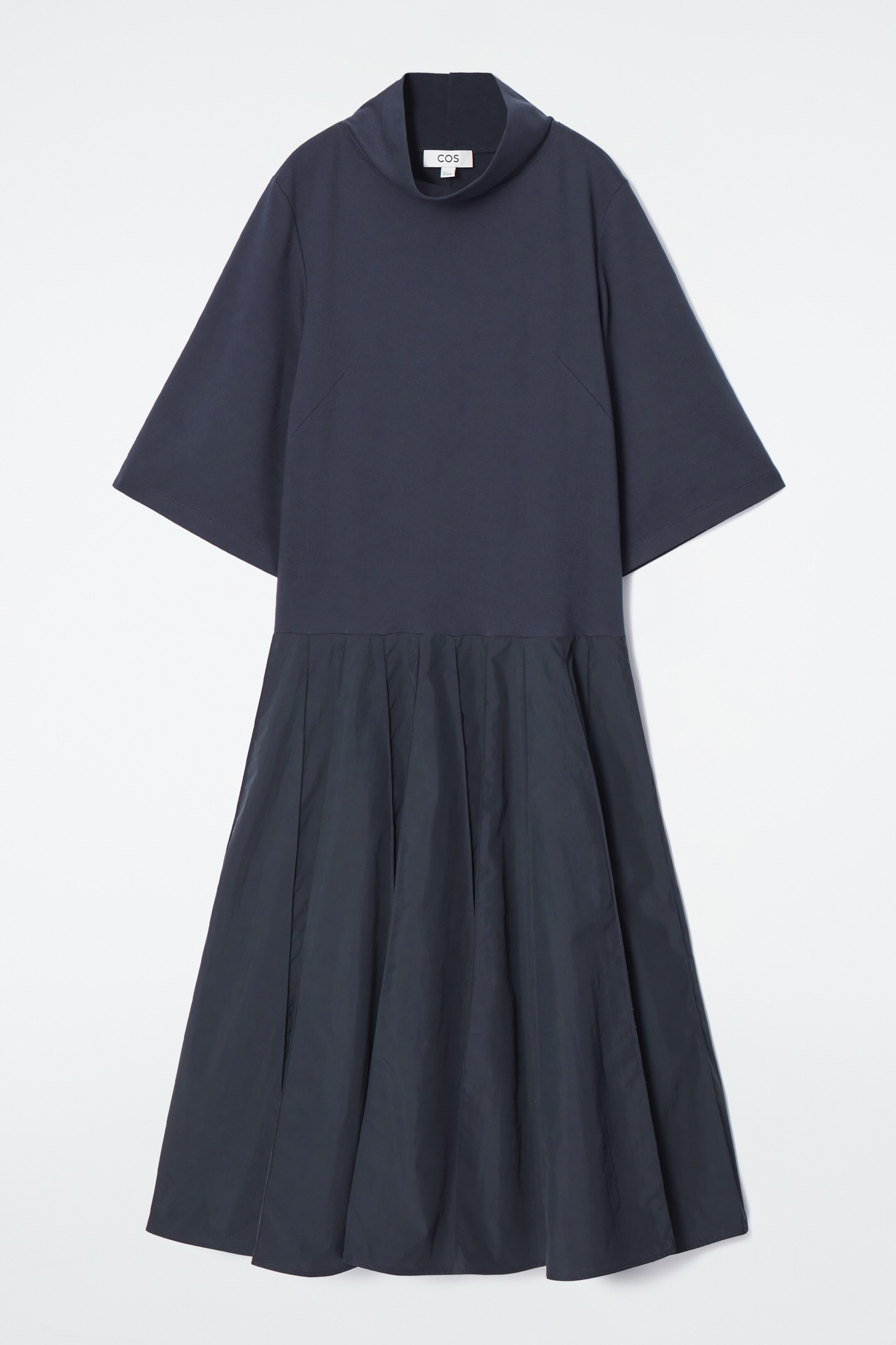 Ingrandisci l'immagine: FUNNEL-NECK PANELLED MIDI DRESS - NAVY - DONNA | H&M CH 1