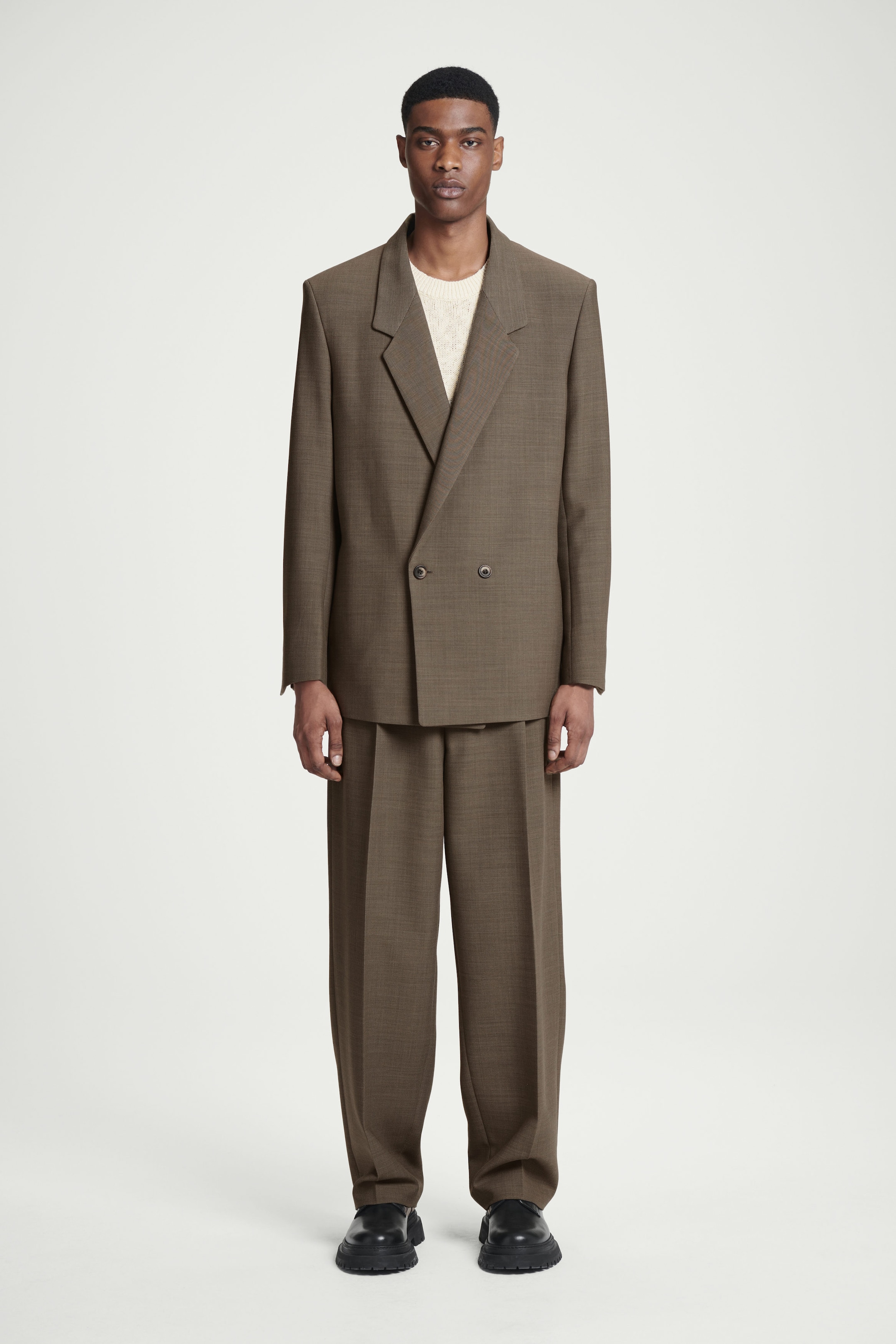 BLAZER DOPPIOPETTO MISTO LANA DAL TAGLIO RILASSATO