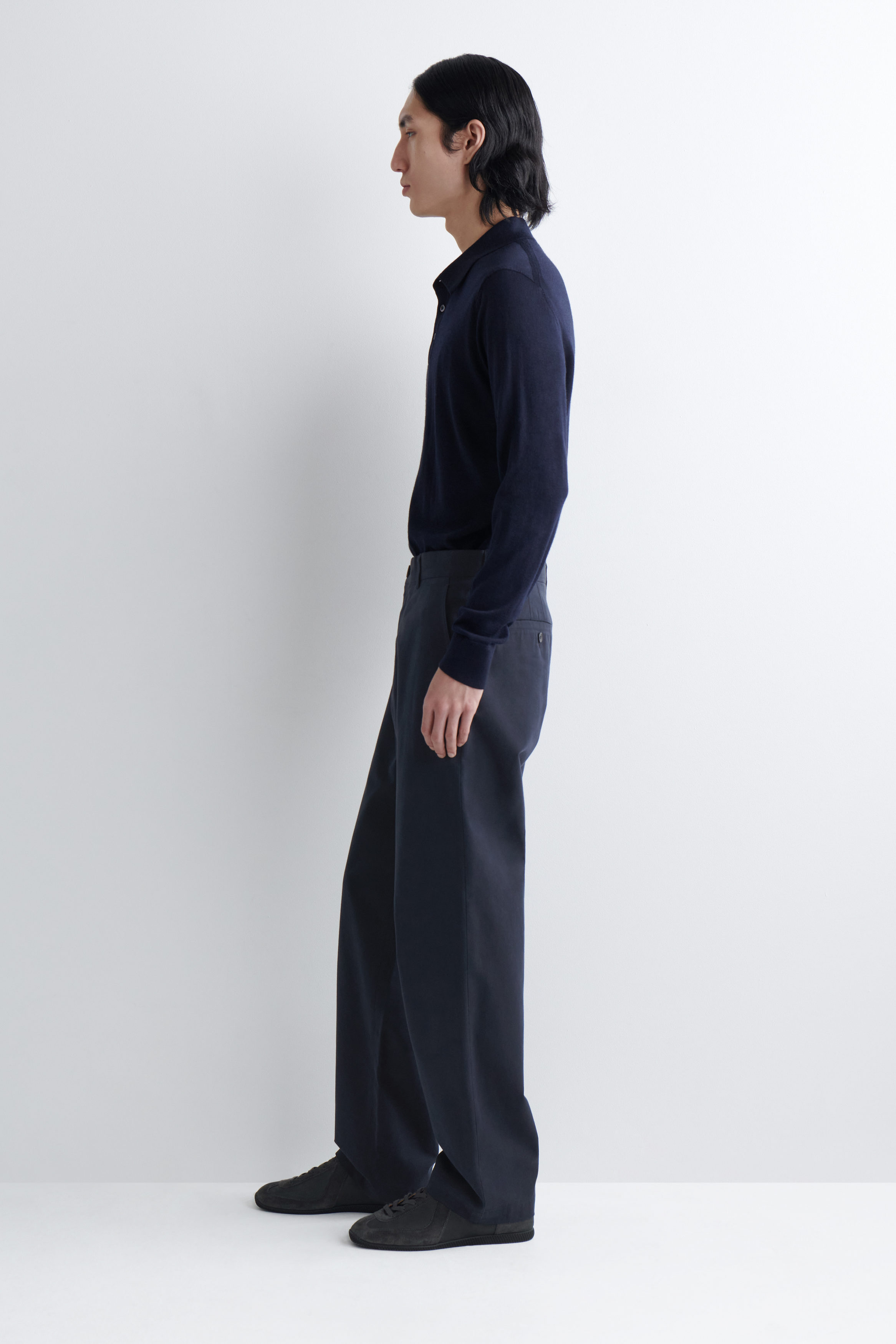 COTTON STRAIGHT-LEG CHINOS - NAVY | COS US