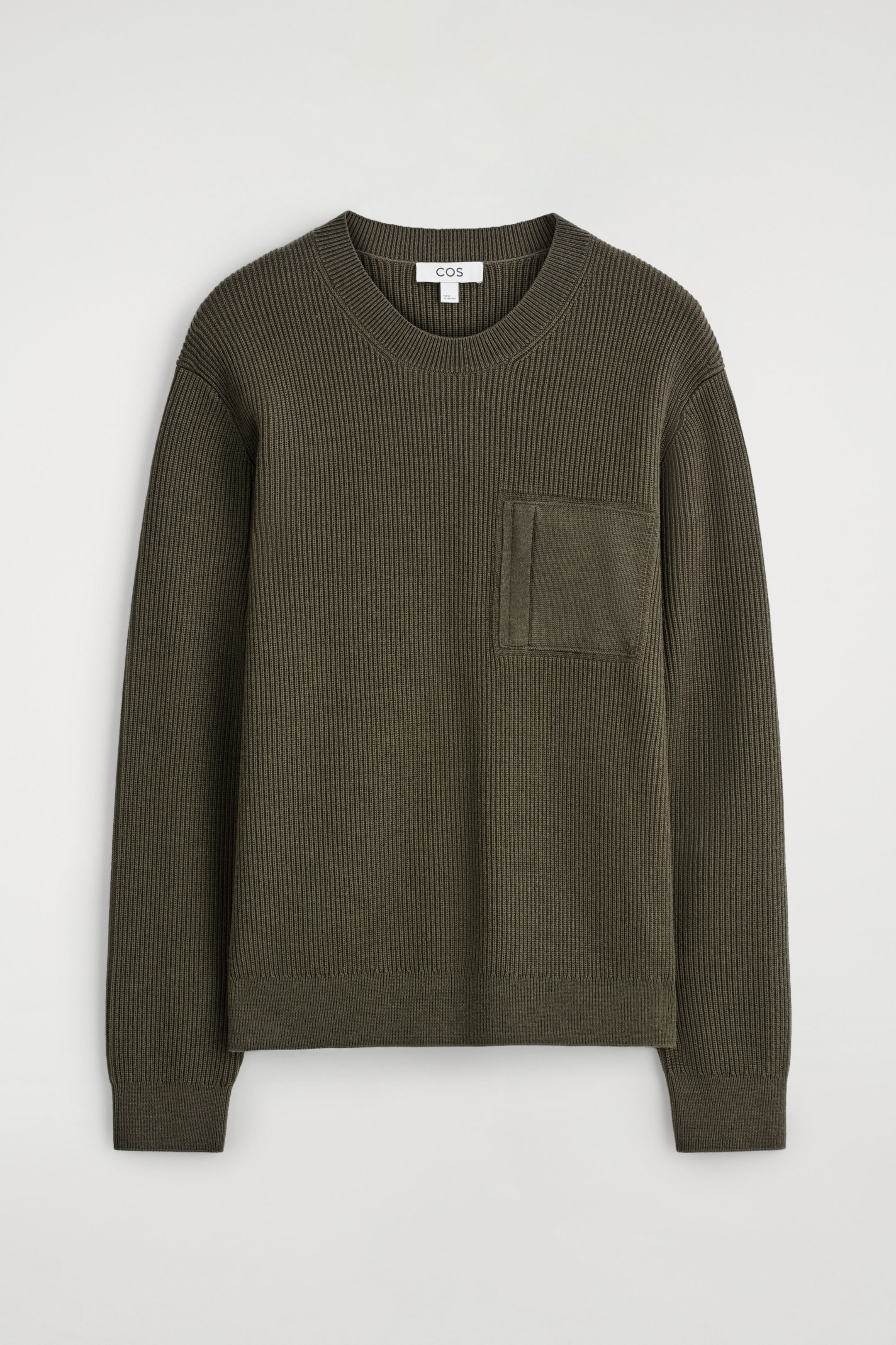 POCKET-DETAIL WOOL CREW-NECK JUMPER