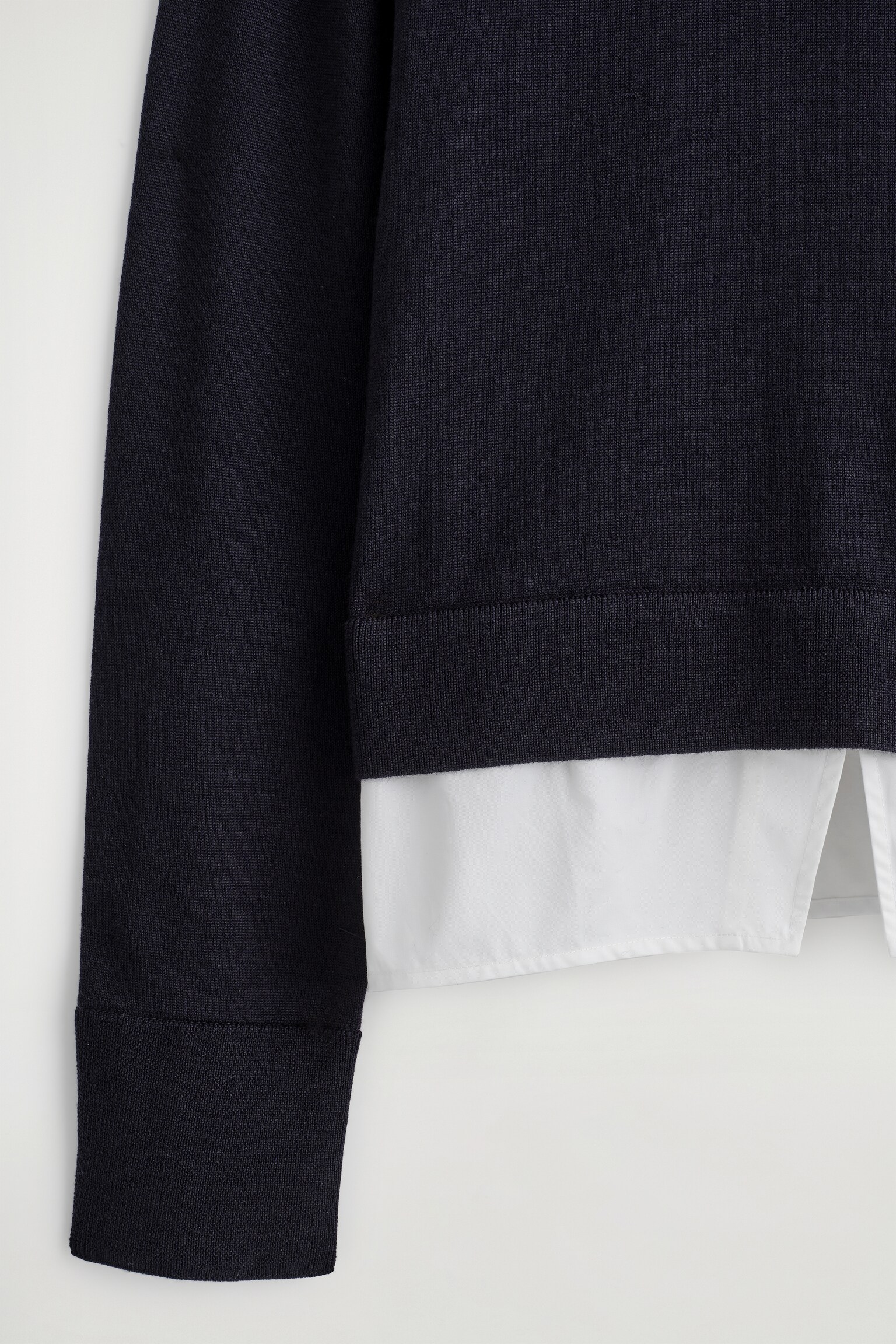 LAYERED MERINO WOOL JUMPER - NAVY - 7