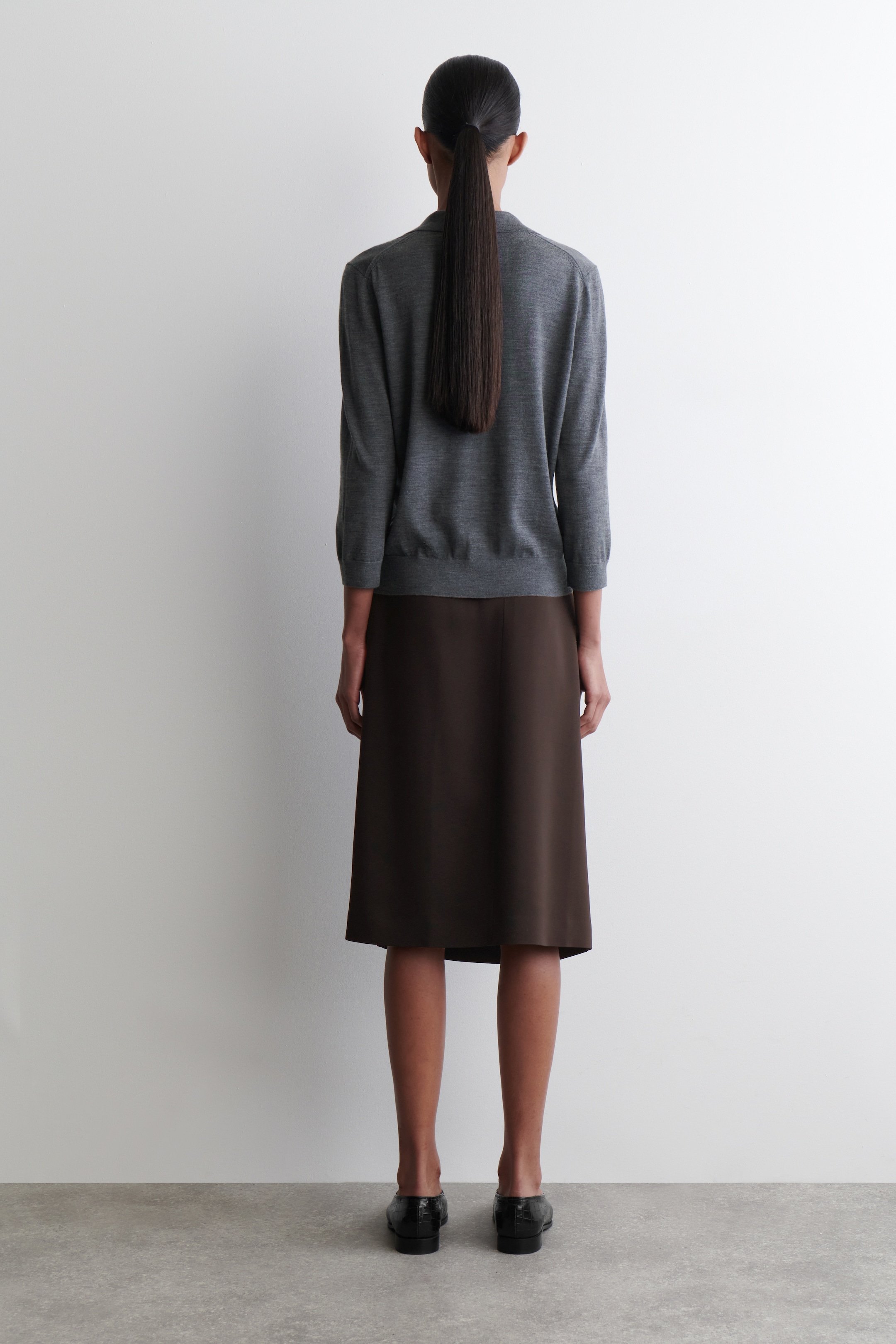Grösseres Bild ansehen: POLOPULLOVER AUS MERINOWOLLE - GRAU MELIERT - DAMEN | H&M CH 5
