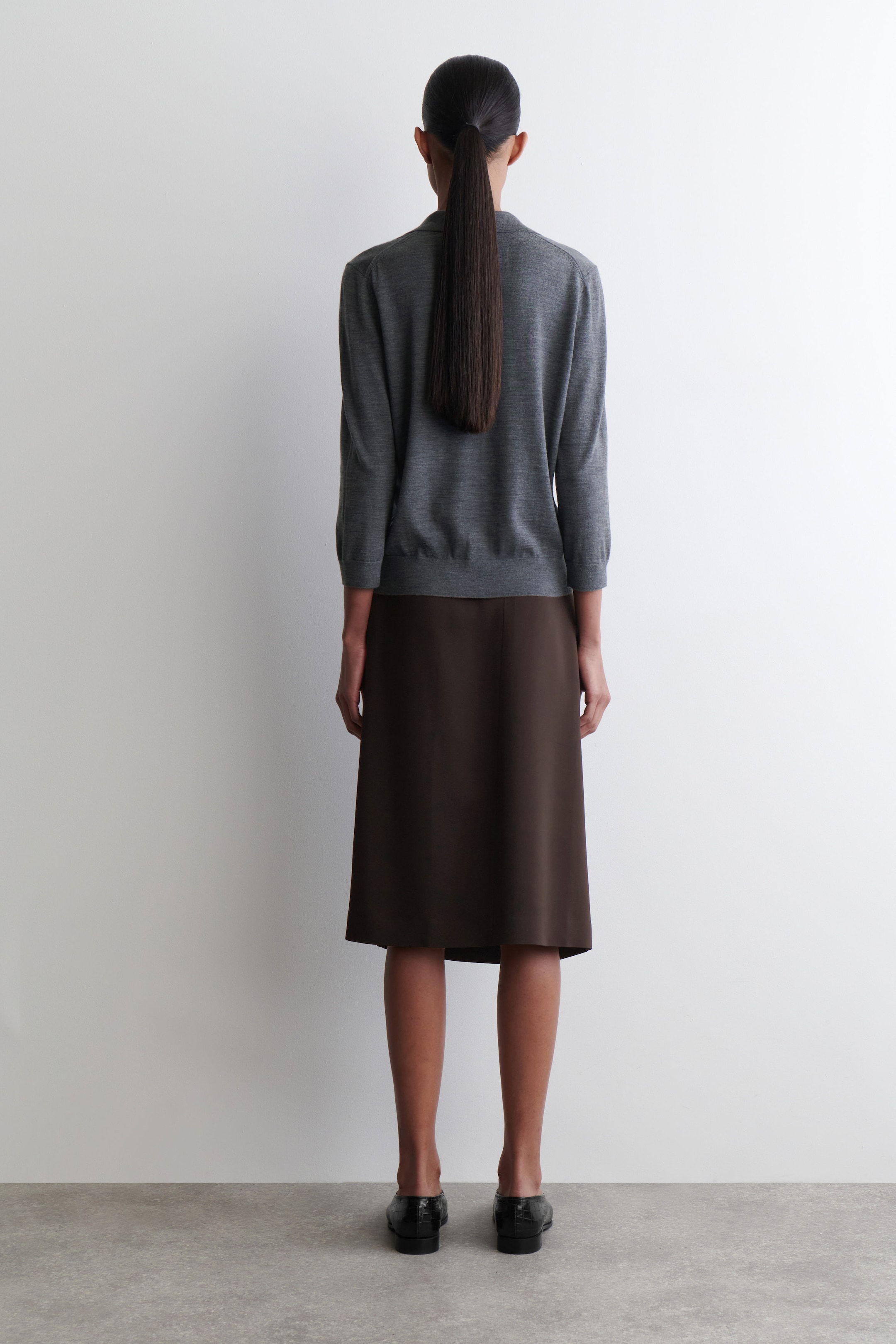MERINO WOOL POLO SWEATER