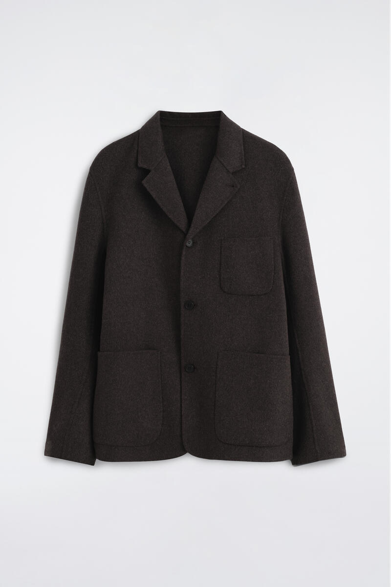 Cos Relaxed Double-faced Wool Blazer In Brown