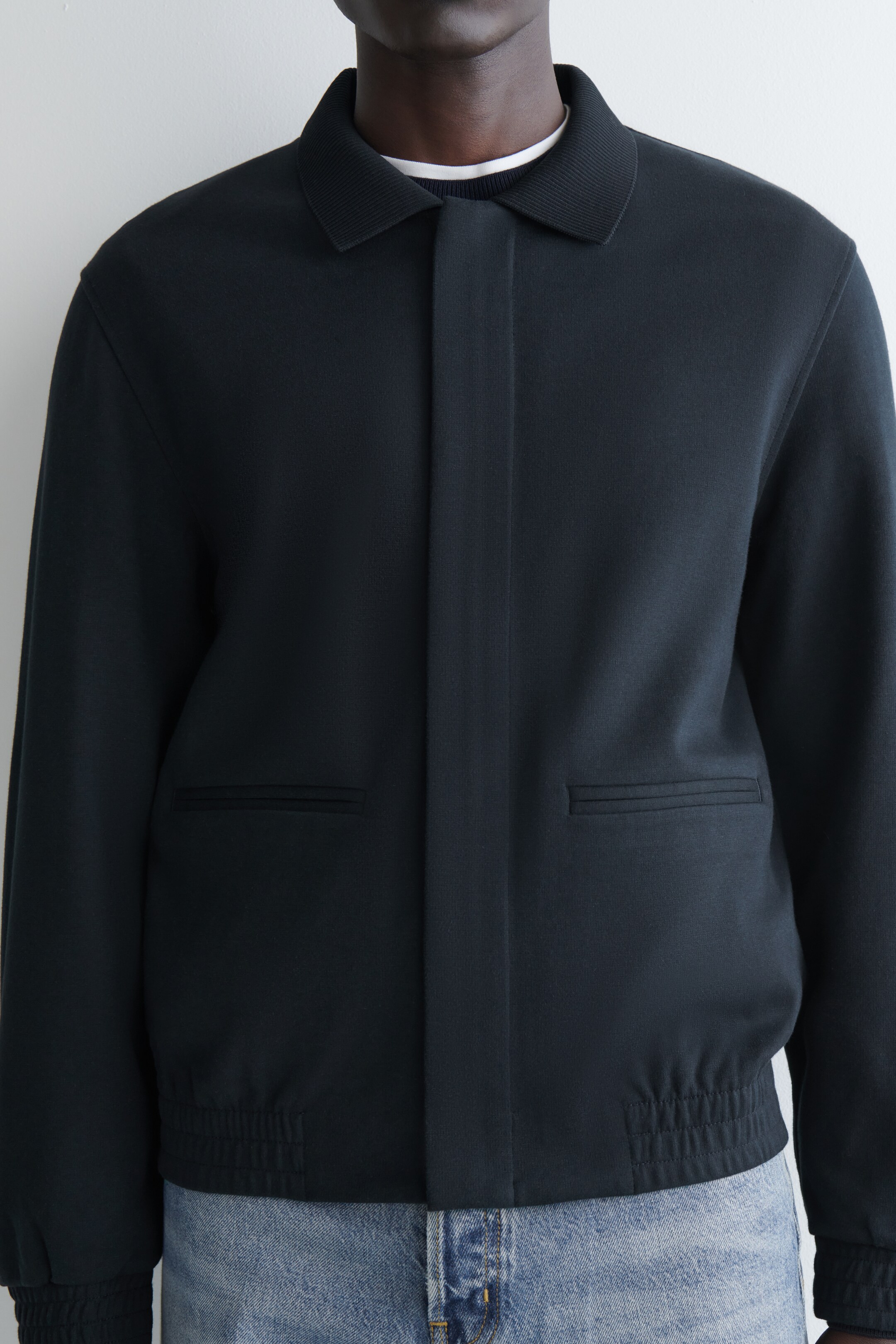 Zobraziť väčší obrázok: JERSEY HARRINGTON BUNDA - Tmavomodrá - MUŽI | H&M SK 5
