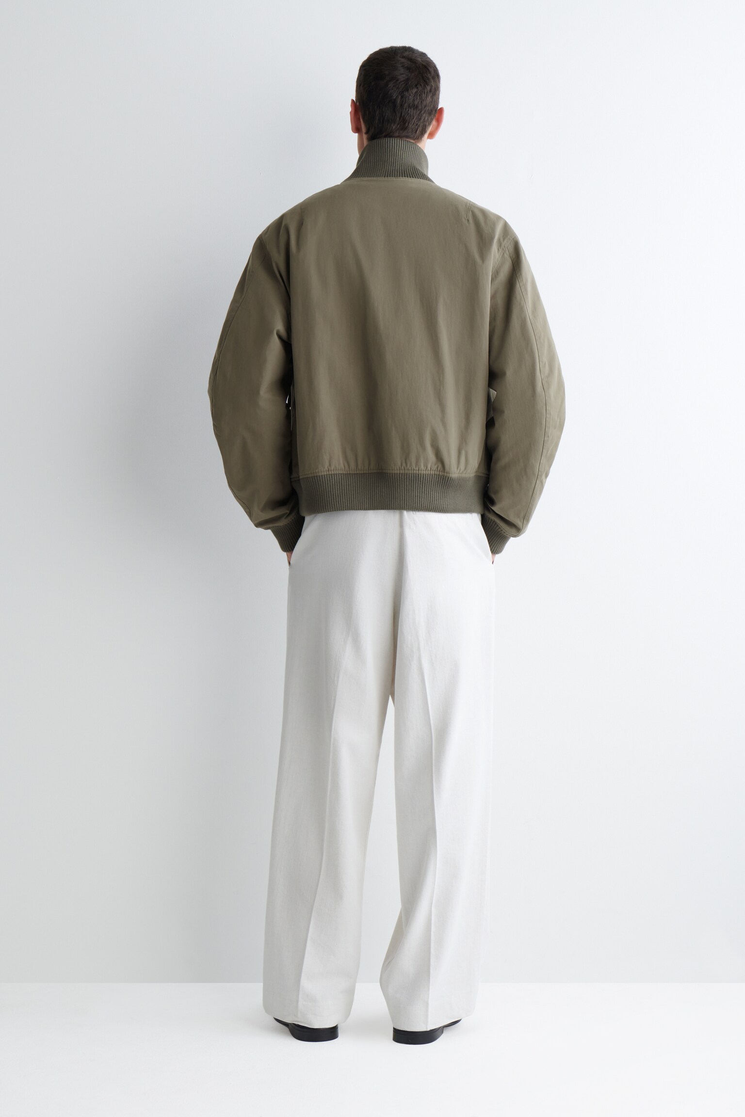 BLOUSON AVIATEUR REMBOURRÉ EN COTON - GRÈGE/NOIR - 3