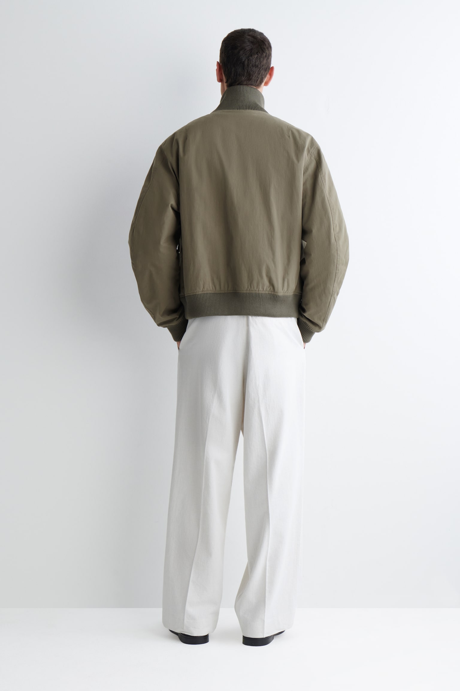 PADDED COTTON FLIGHT JACKET - HUESO/NEGRO - 5