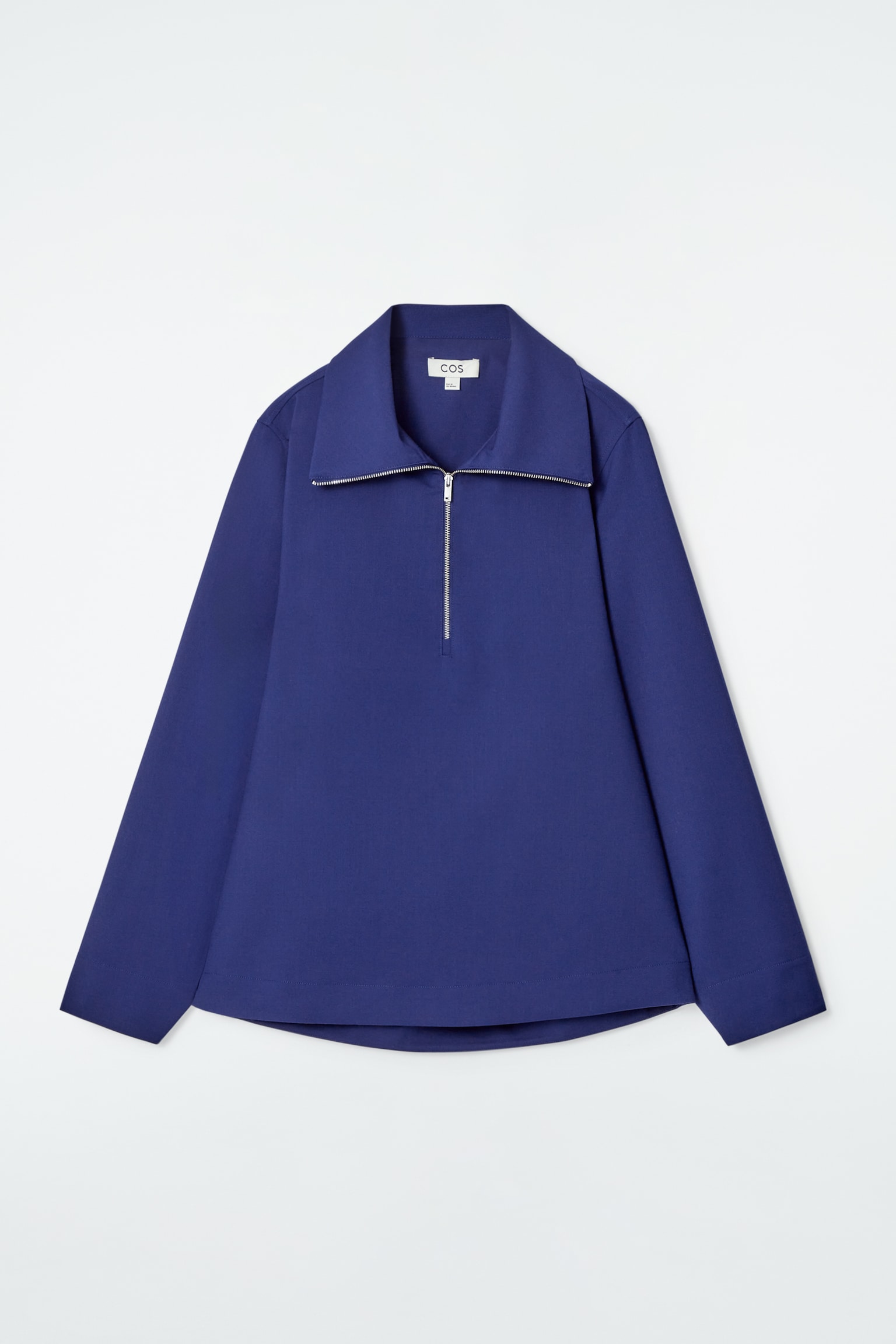 BLUSA EN MEZCLA DE LANA CON MEDIA CREMALLERA - AZUL - 2