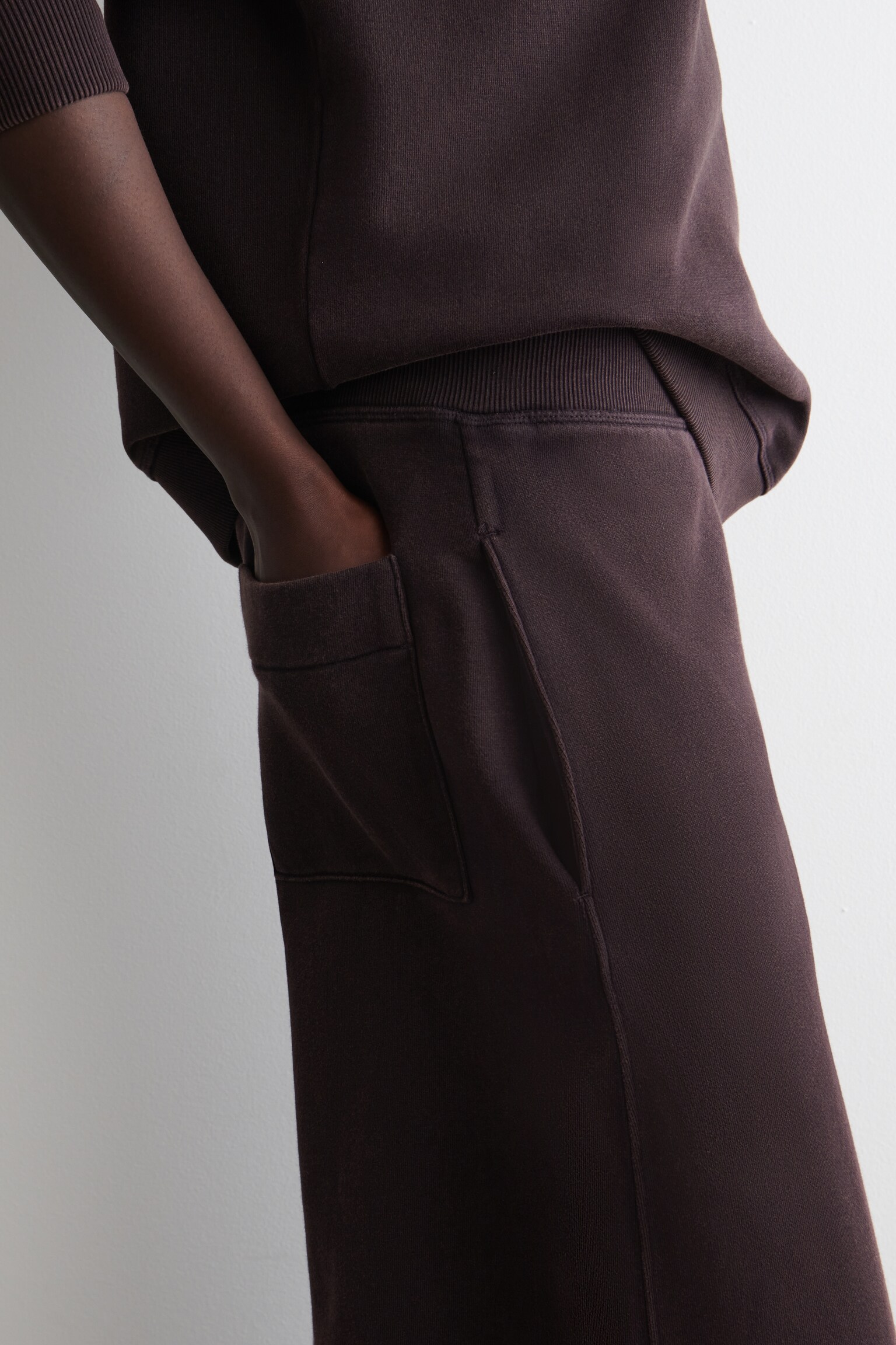PANTALON DE JOGGING LARGE EN COTON - VIOLET FONCÉ/GRIS FONCÉ CHINÉ - 6