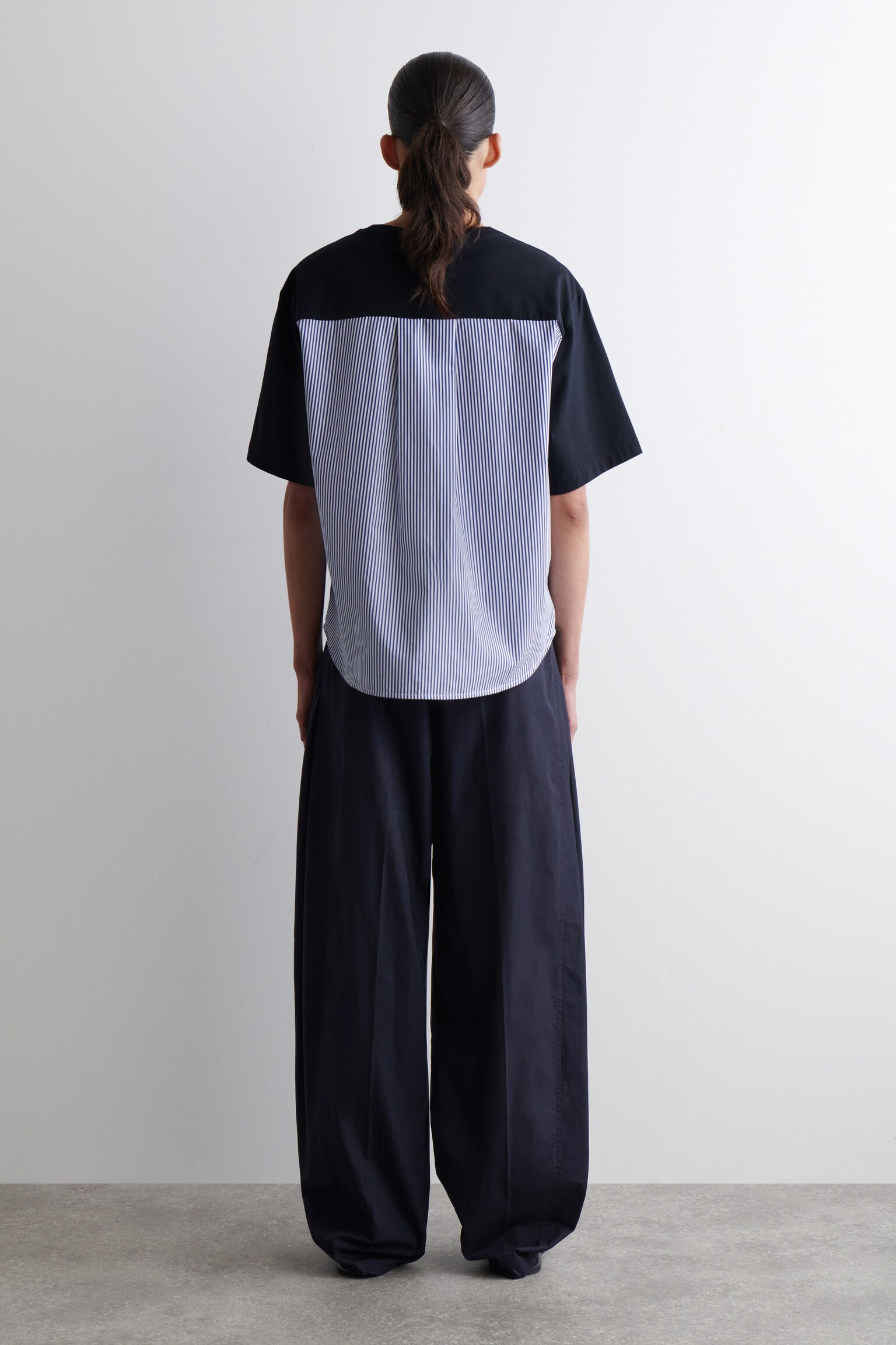 T-SHIRT À PANNEAUX - BLEU / RAYÉ - 4
