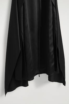 WRAP-FRONT SILK MAXI DRESS — BLACK 2