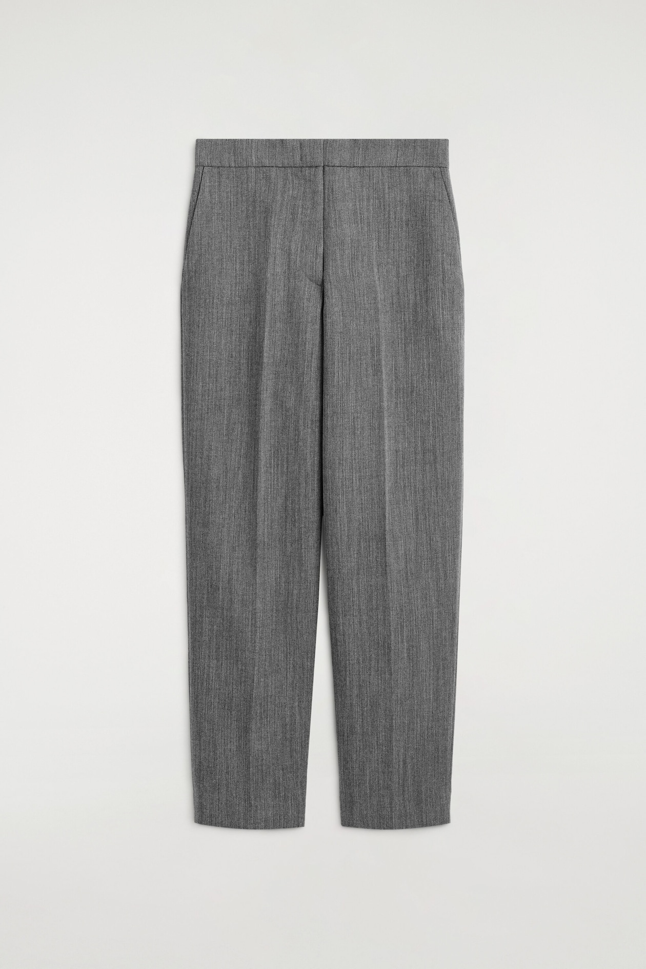 TAILORED WOOL STRAIGHT-LEG PANTS — HEATHER