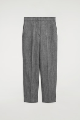 TAILORED WOOL STRAIGHT-LEG PANTS — HEATHER 7