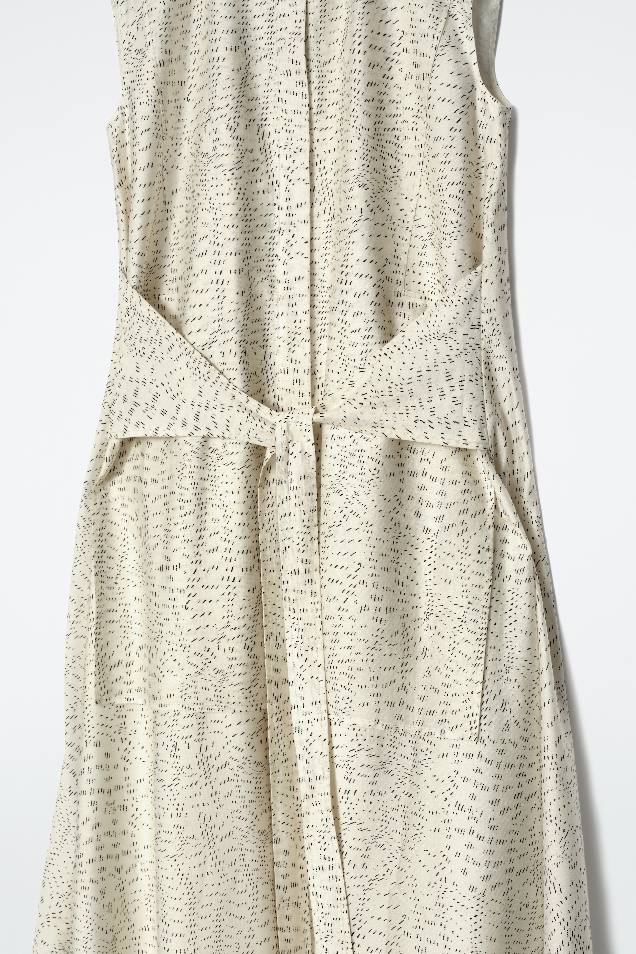 Grotere afbeelding bekijken: Gedrukte vloeiende midi-jurk met strikceintuur - Champagne / Gedrukt - DAMES | H&M BE 7