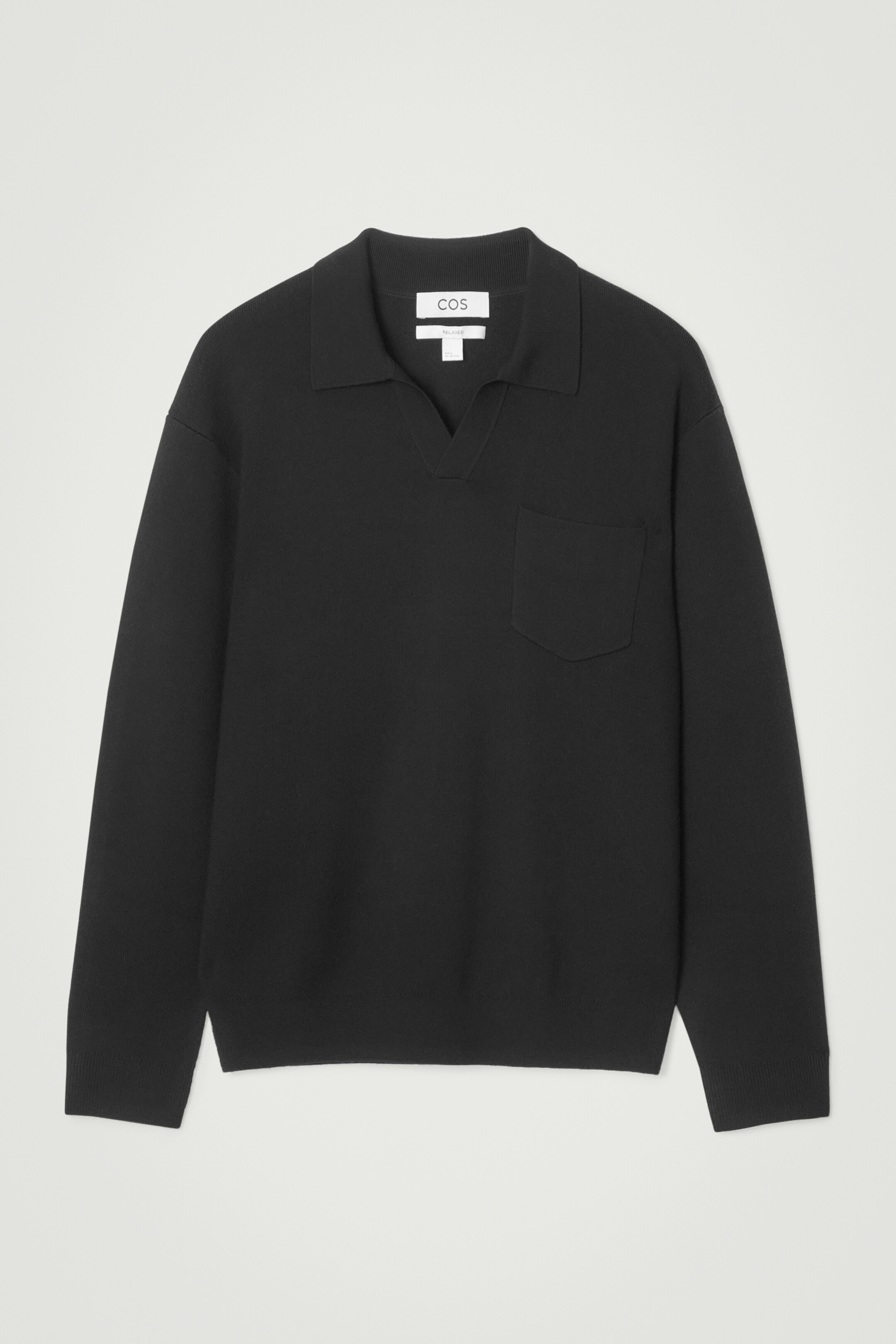 Ingrandisci l'immagine: KNITTED WOOL LONG-SLEEVED POLO SHIRT - BLACK - UOMO | H&M CH 1
