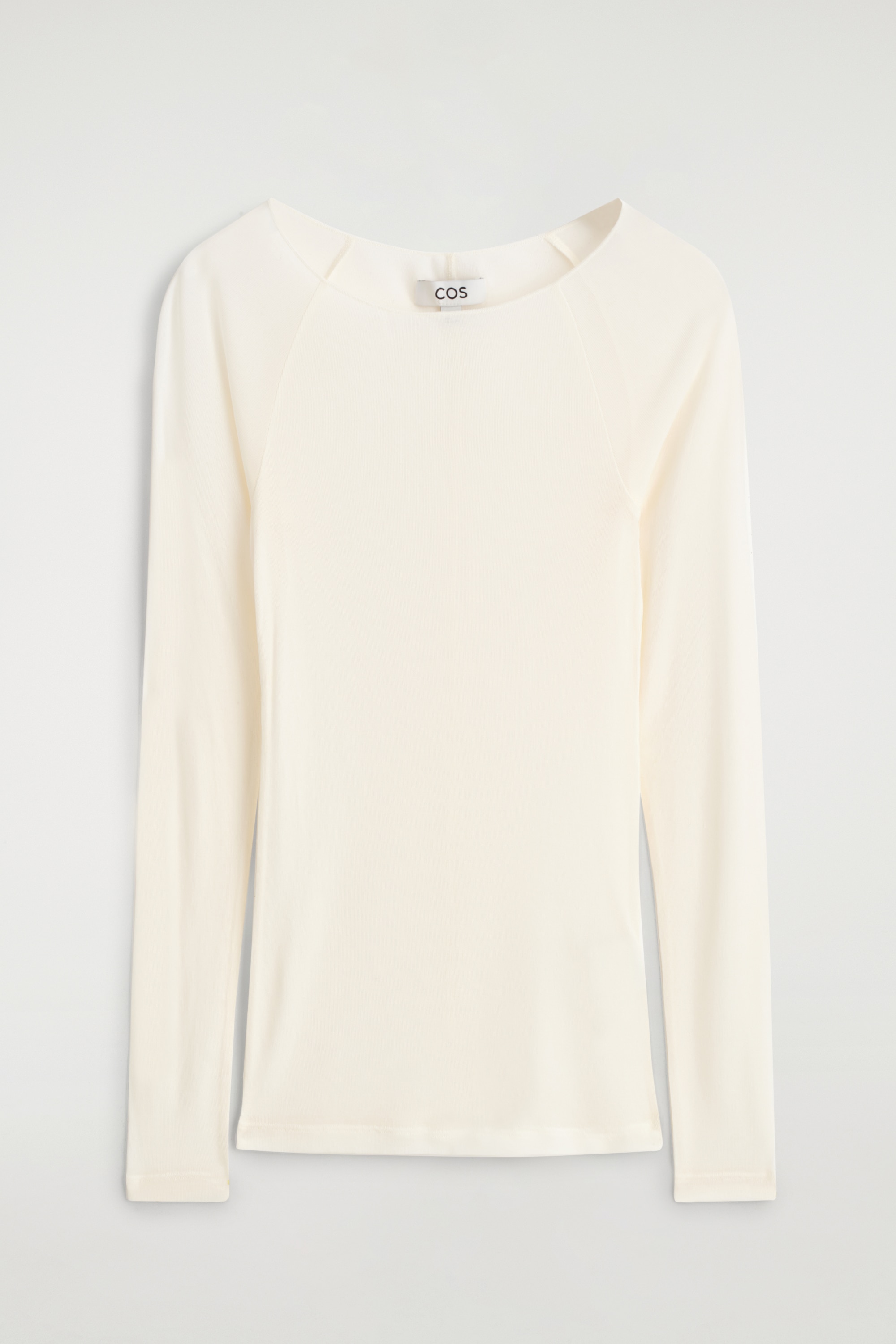 SILK LONG-SLEEVED TOP - CREAM/BLACK
